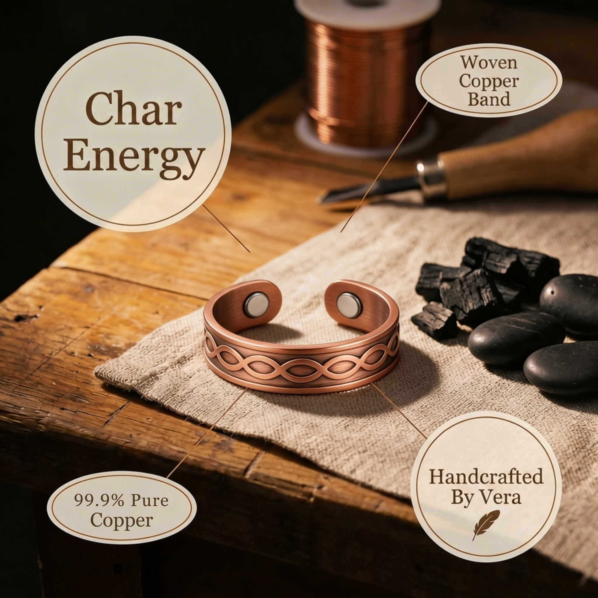 Maria's Char Copper Ring