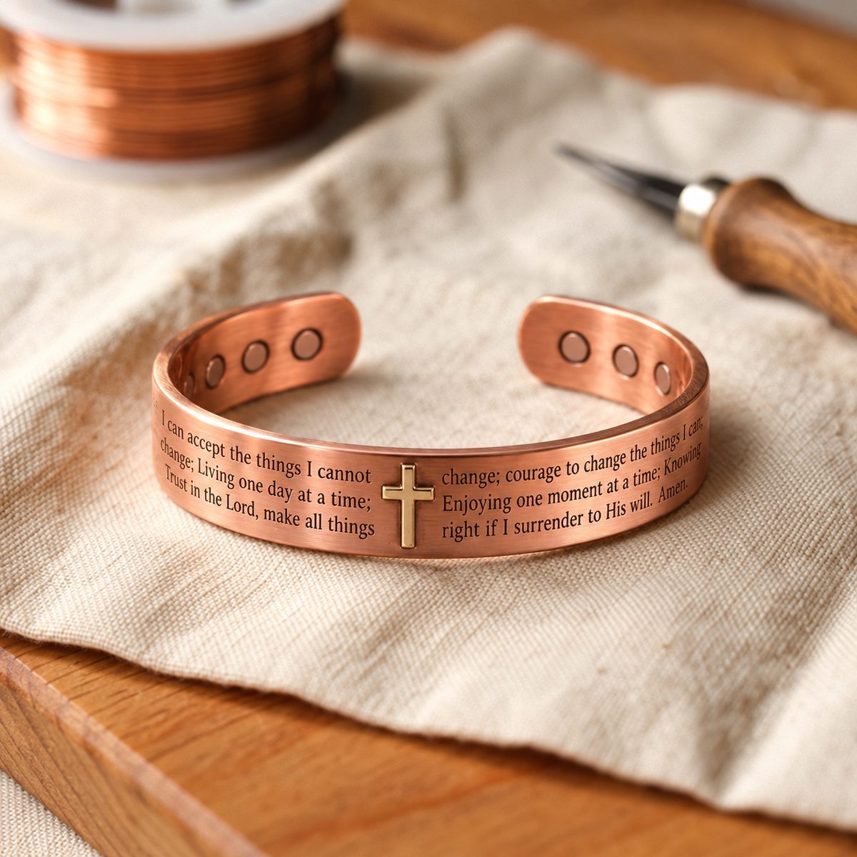 Maria's Faith Copper Bracelet