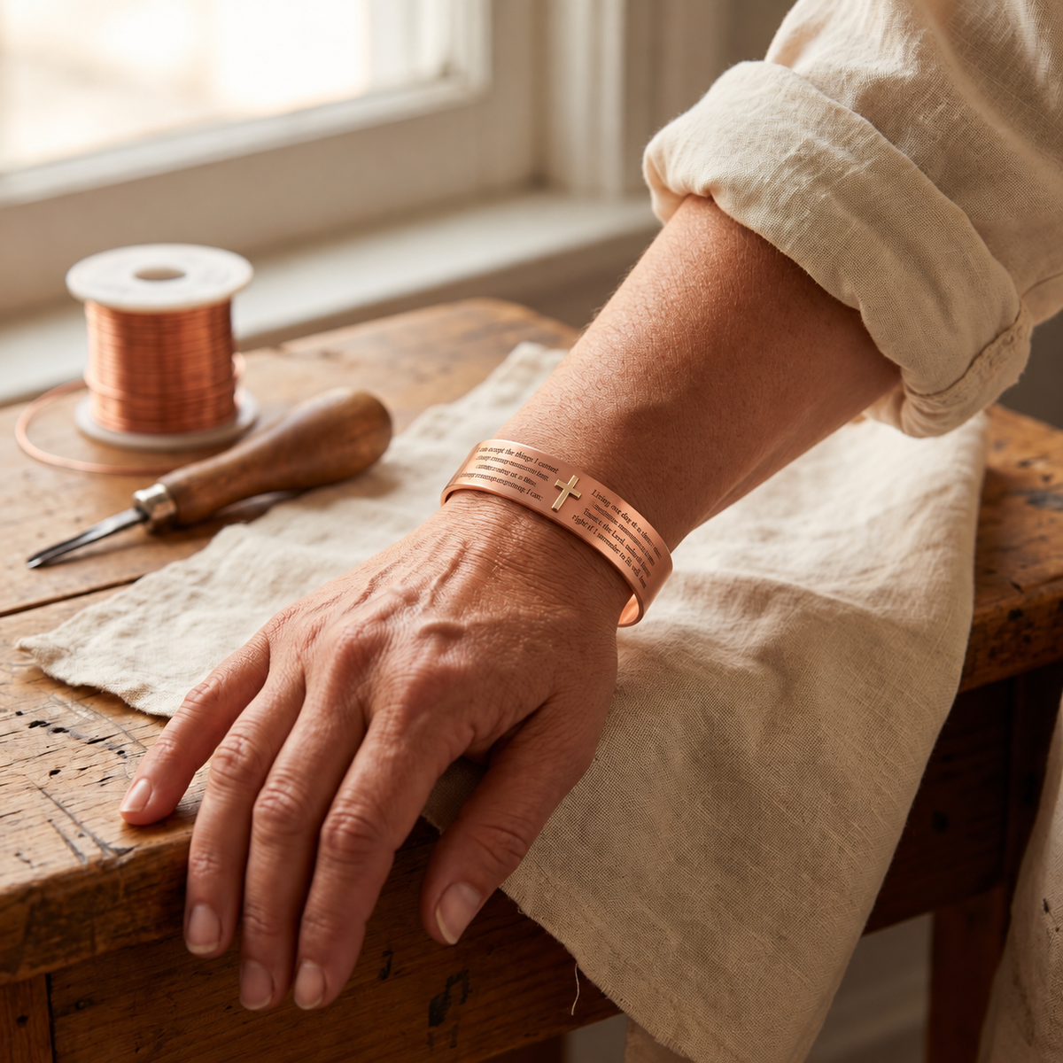 Maria's Faith Copper Bracelet