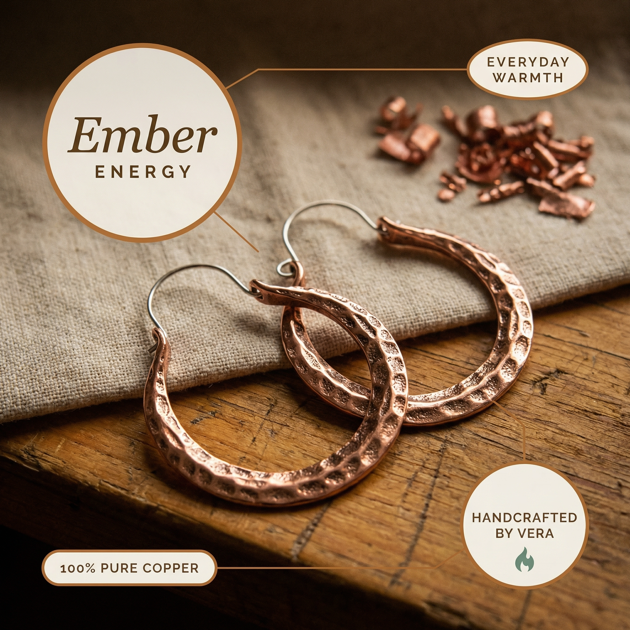 Maria's Ember Copper Earrings