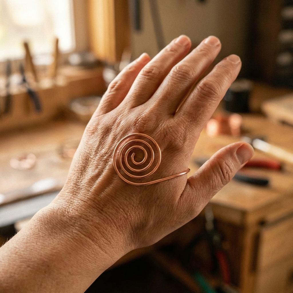 Maria's Flow Copper Hand Spiral