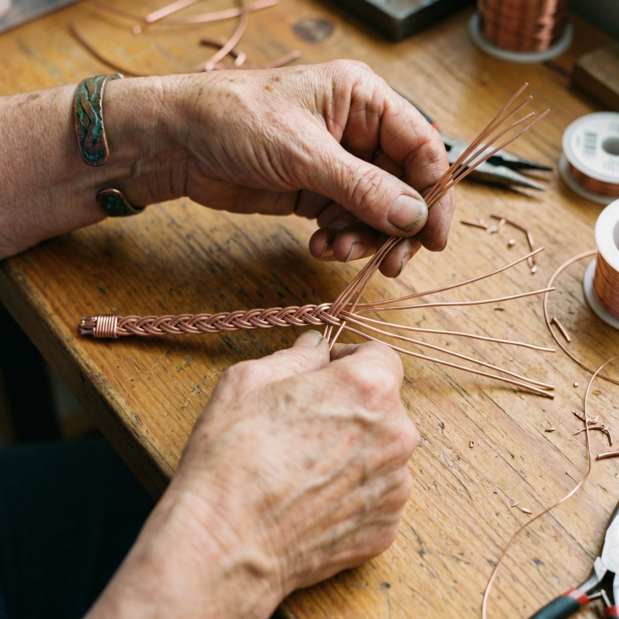 Maria's Reed Copper Anklet