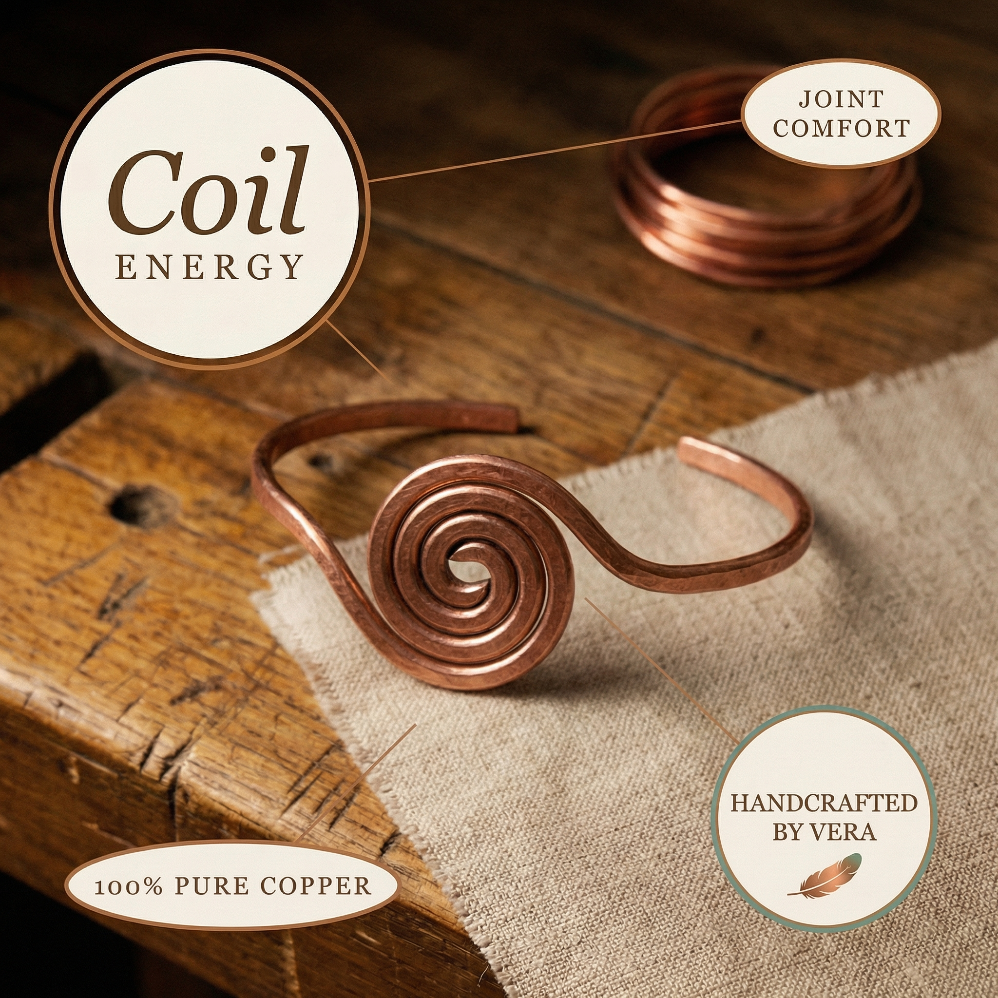 Maria's Coil Copper Anklet