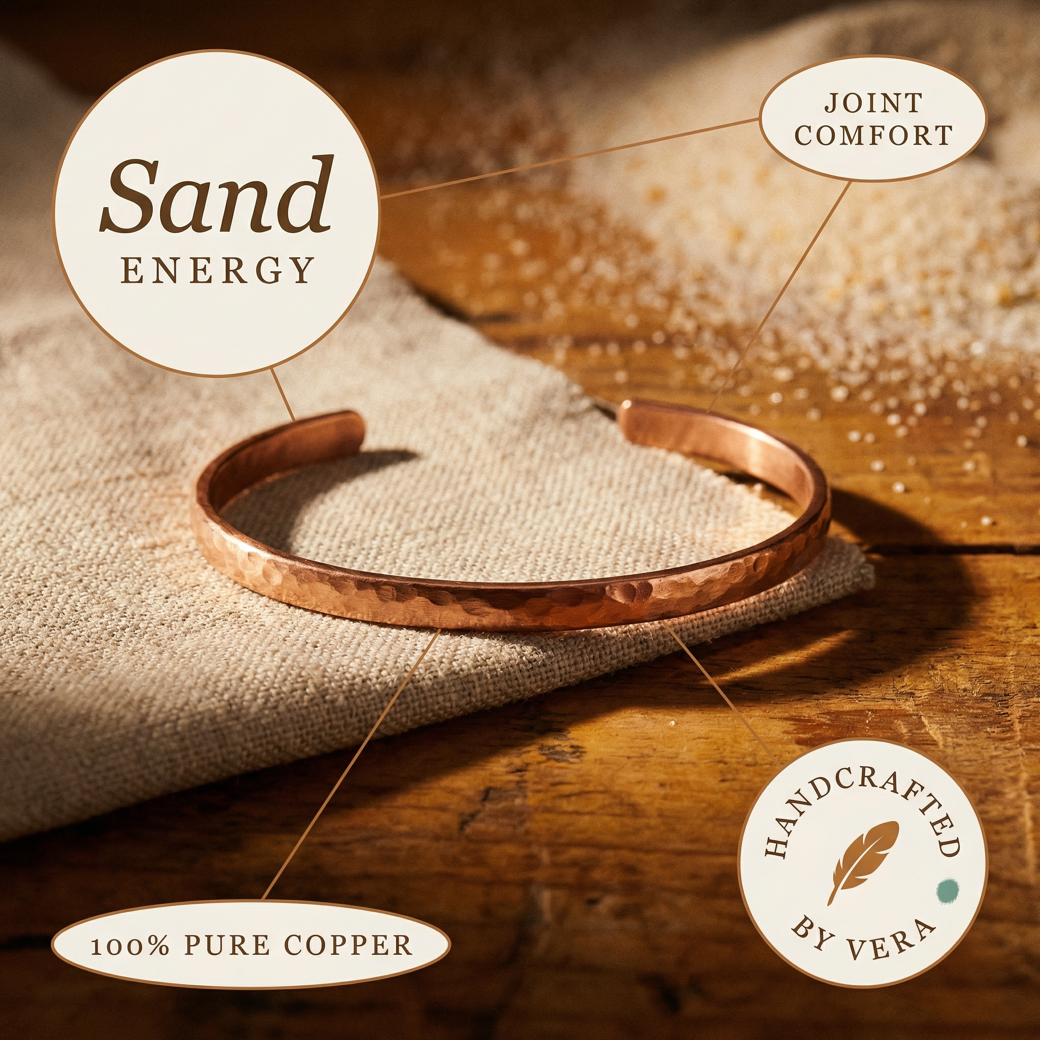 Maria's Sand Copper Anklet