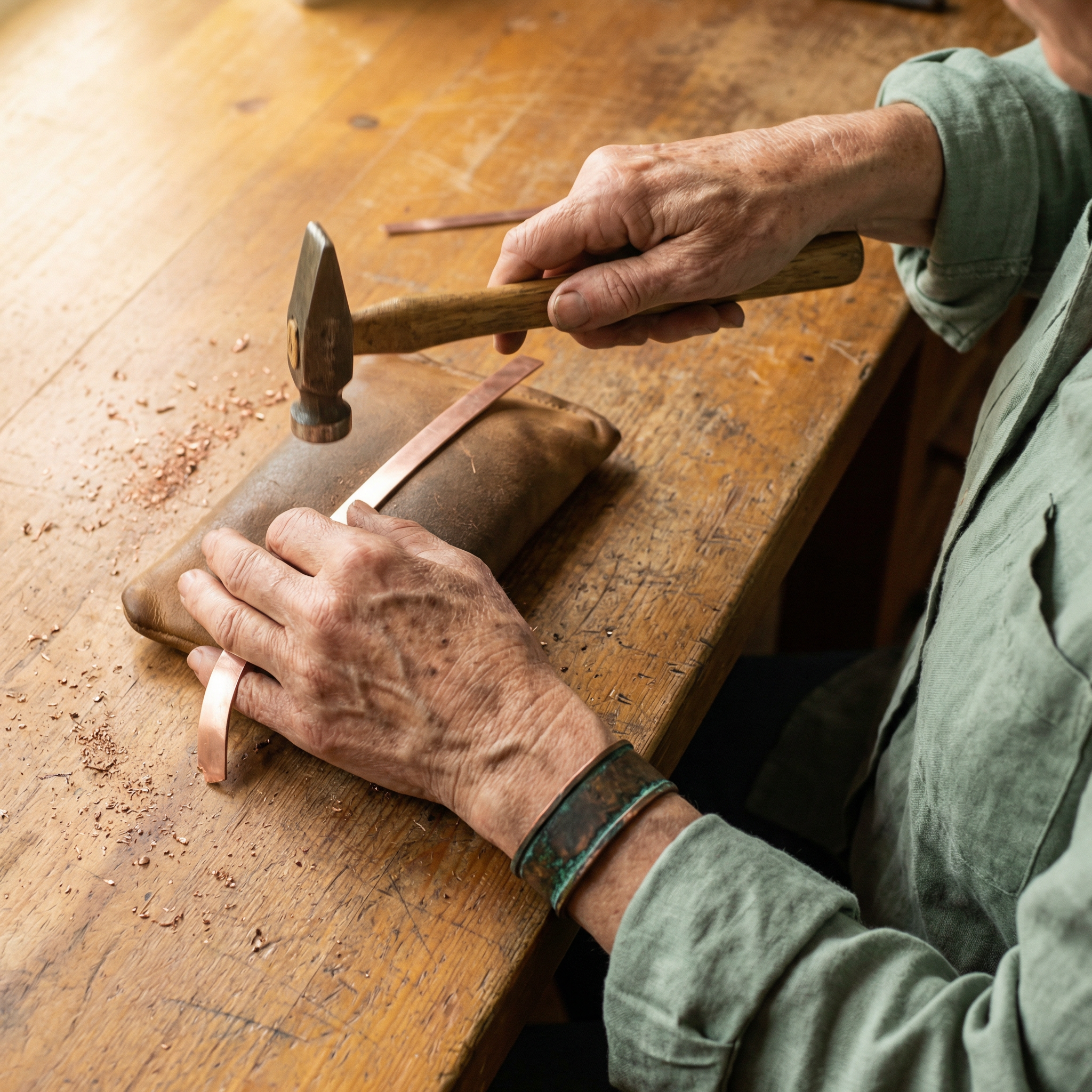 Maria's Jade Copper Bracelet