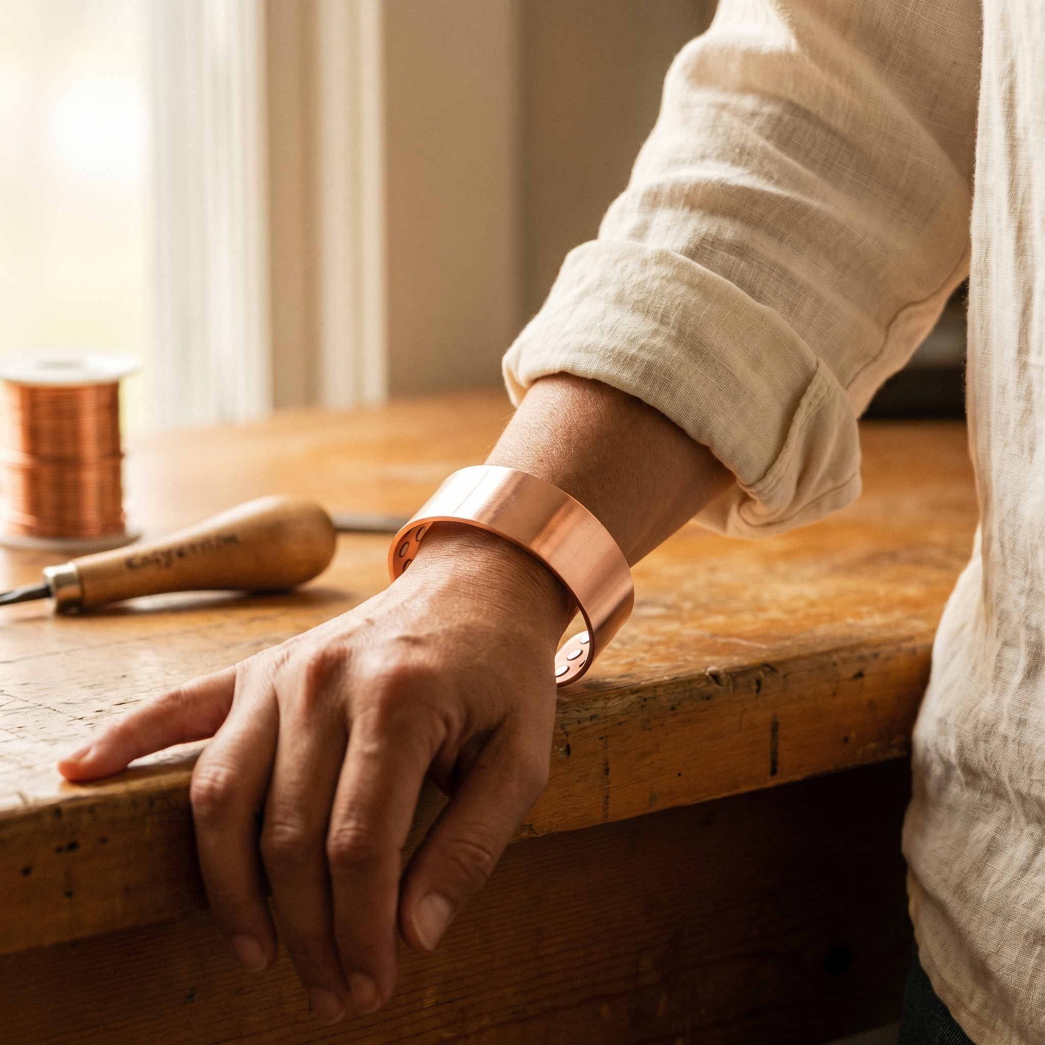 Maria's Anvil Copper Bracelet