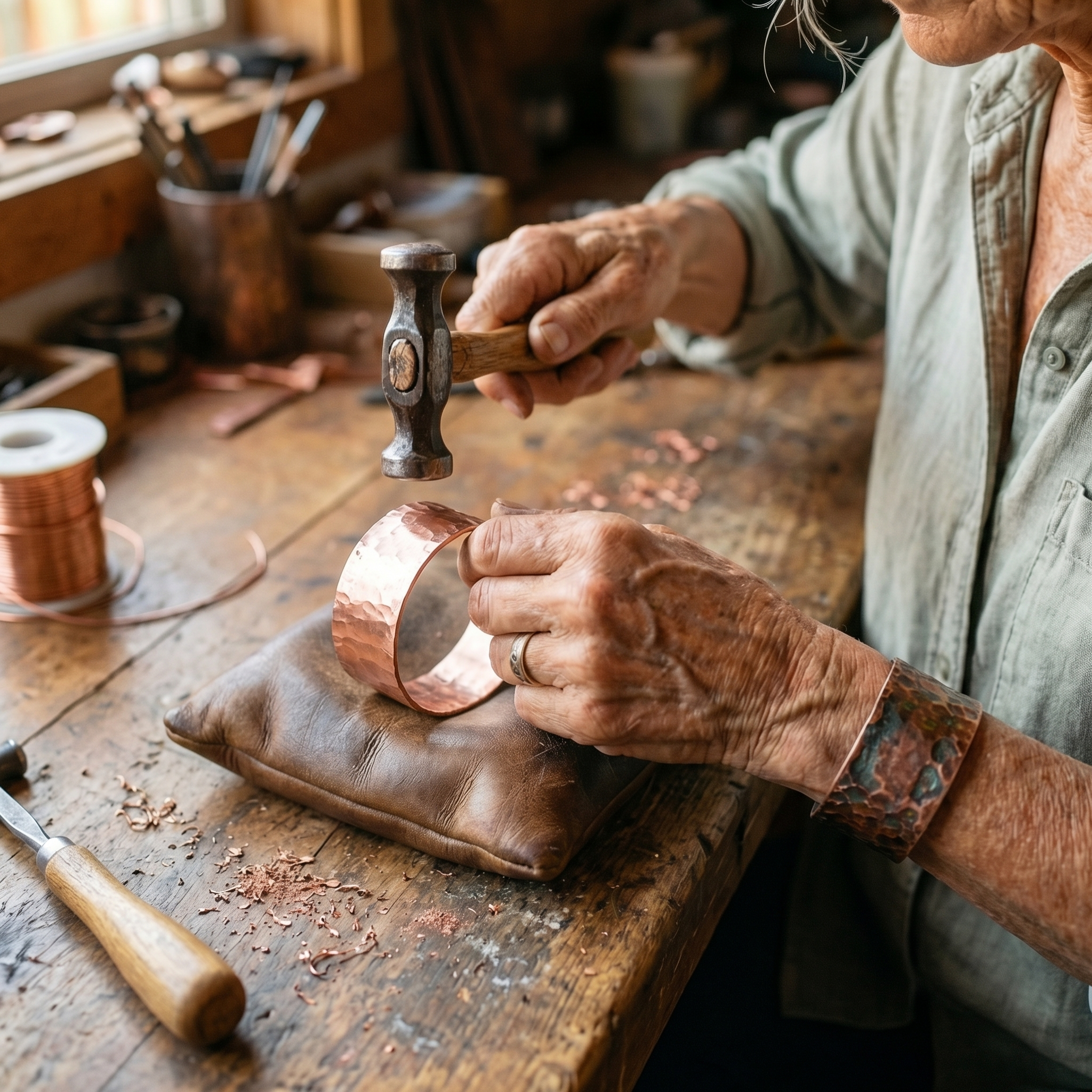 Maria's Anvil Copper Bracelet