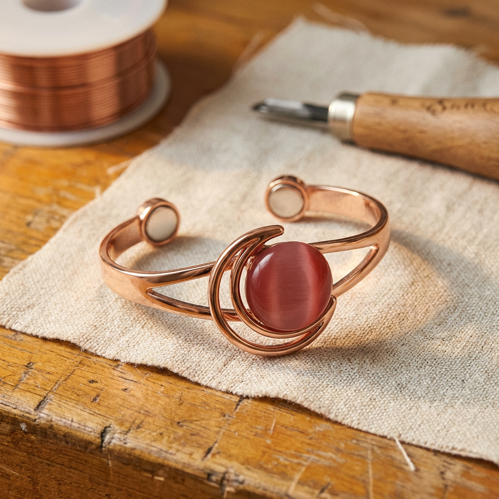 Maria's Sphere Pink Copper Bracelet