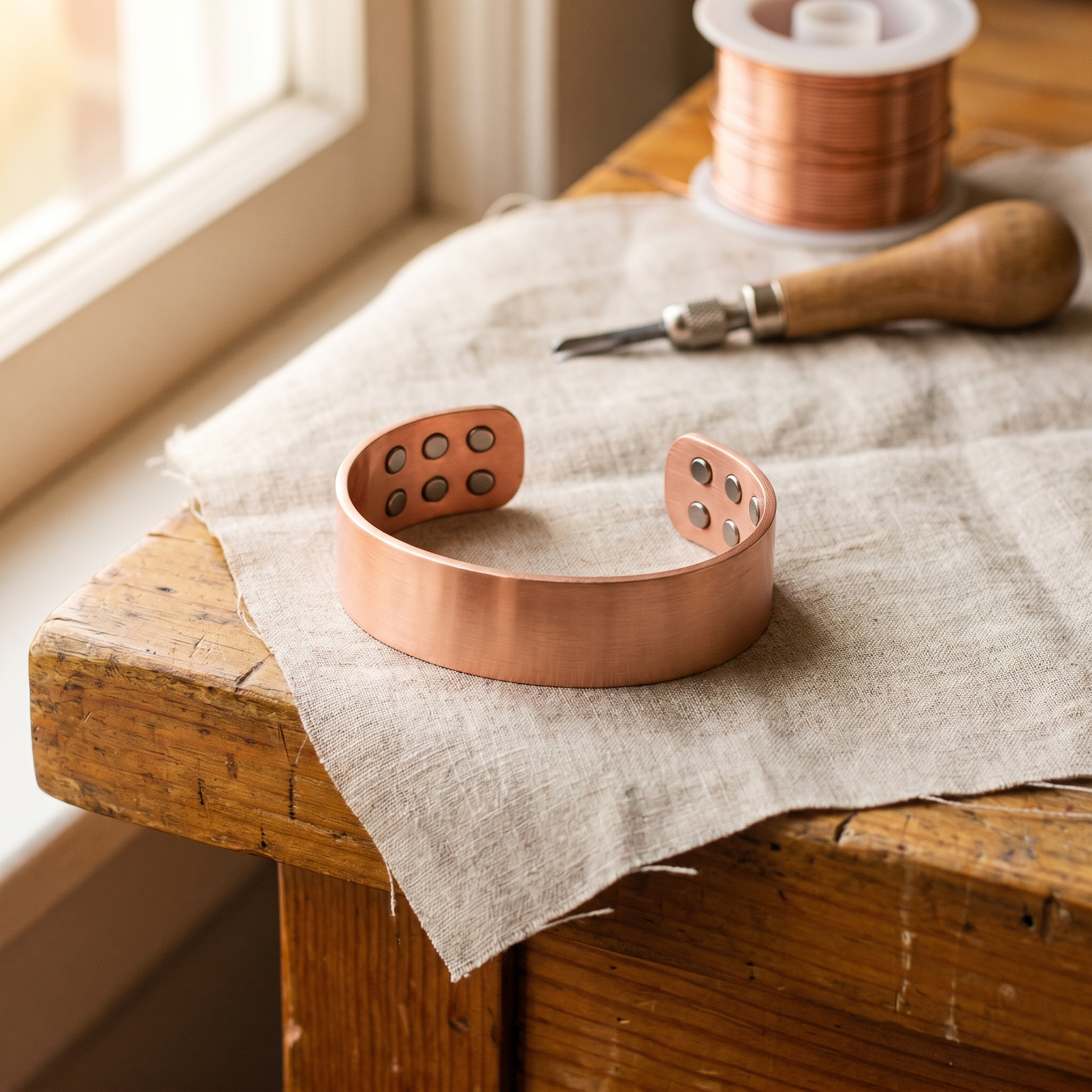 Maria's Anvil Copper Bracelet