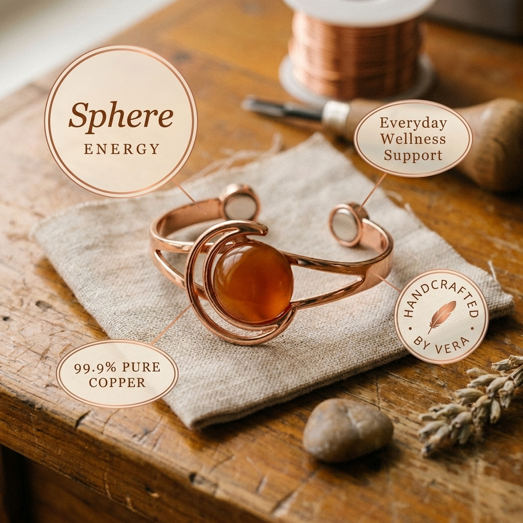 Maria's Sphere Orange Copper Bracelet
