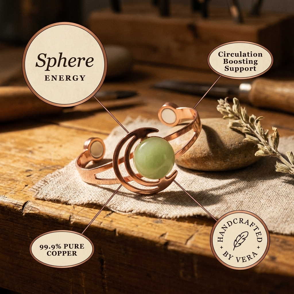 Maria's Sphere Green Copper Bracelet