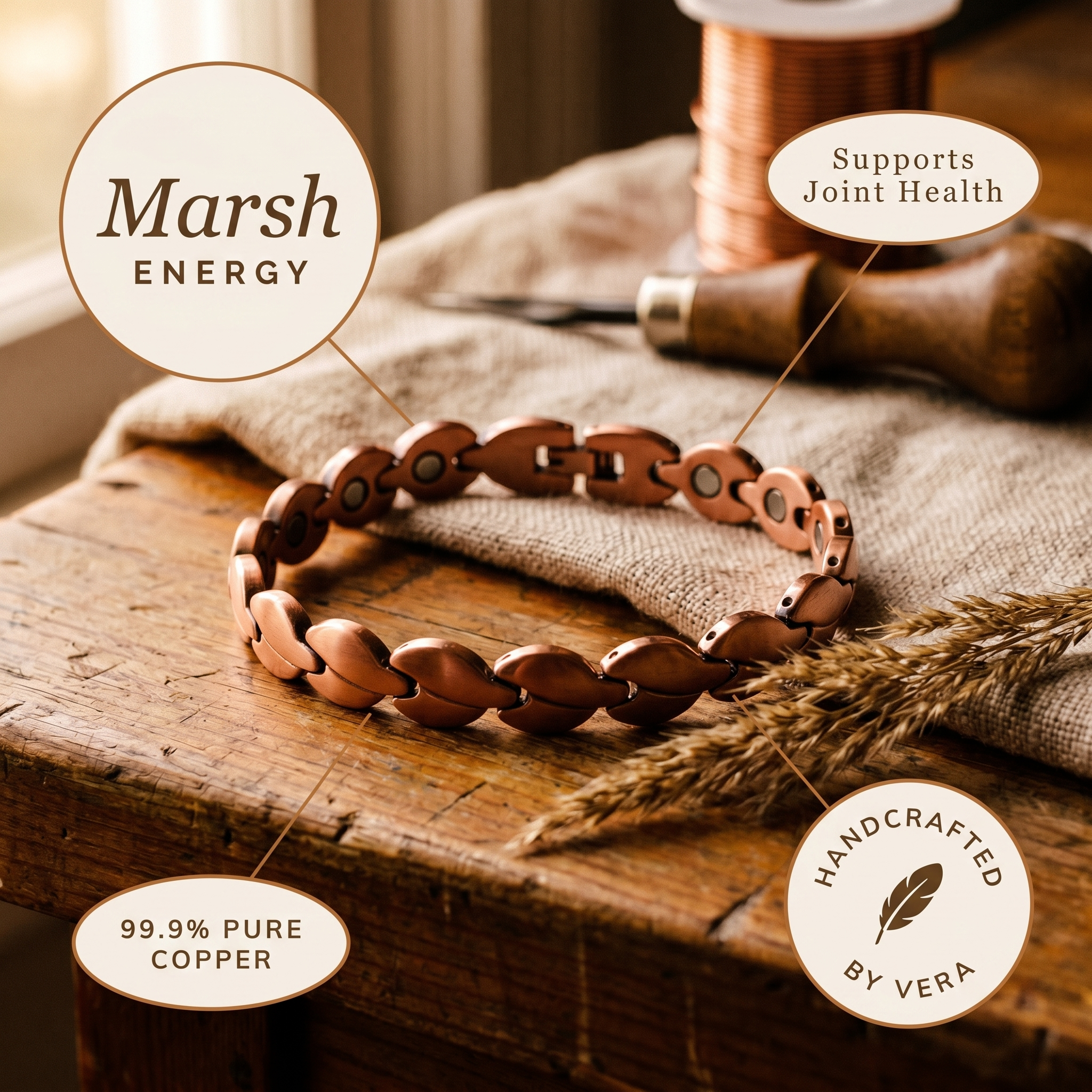 Maria's Marsh Copper Anklet