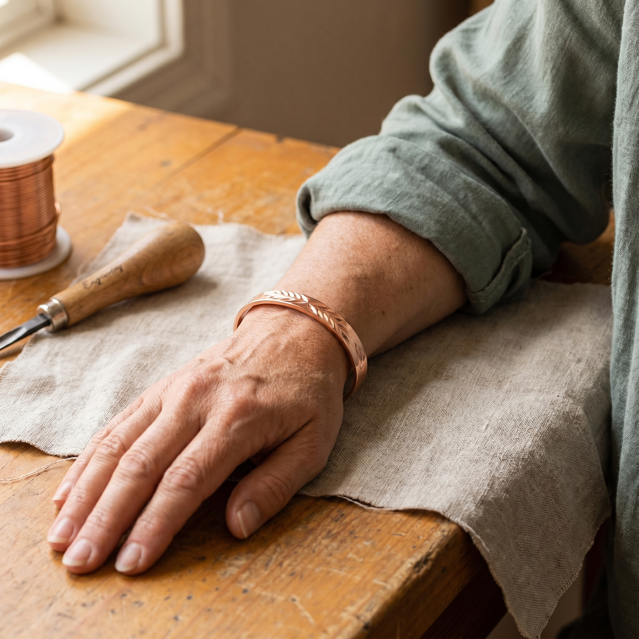 Maria's Lunar Copper Bracelet
