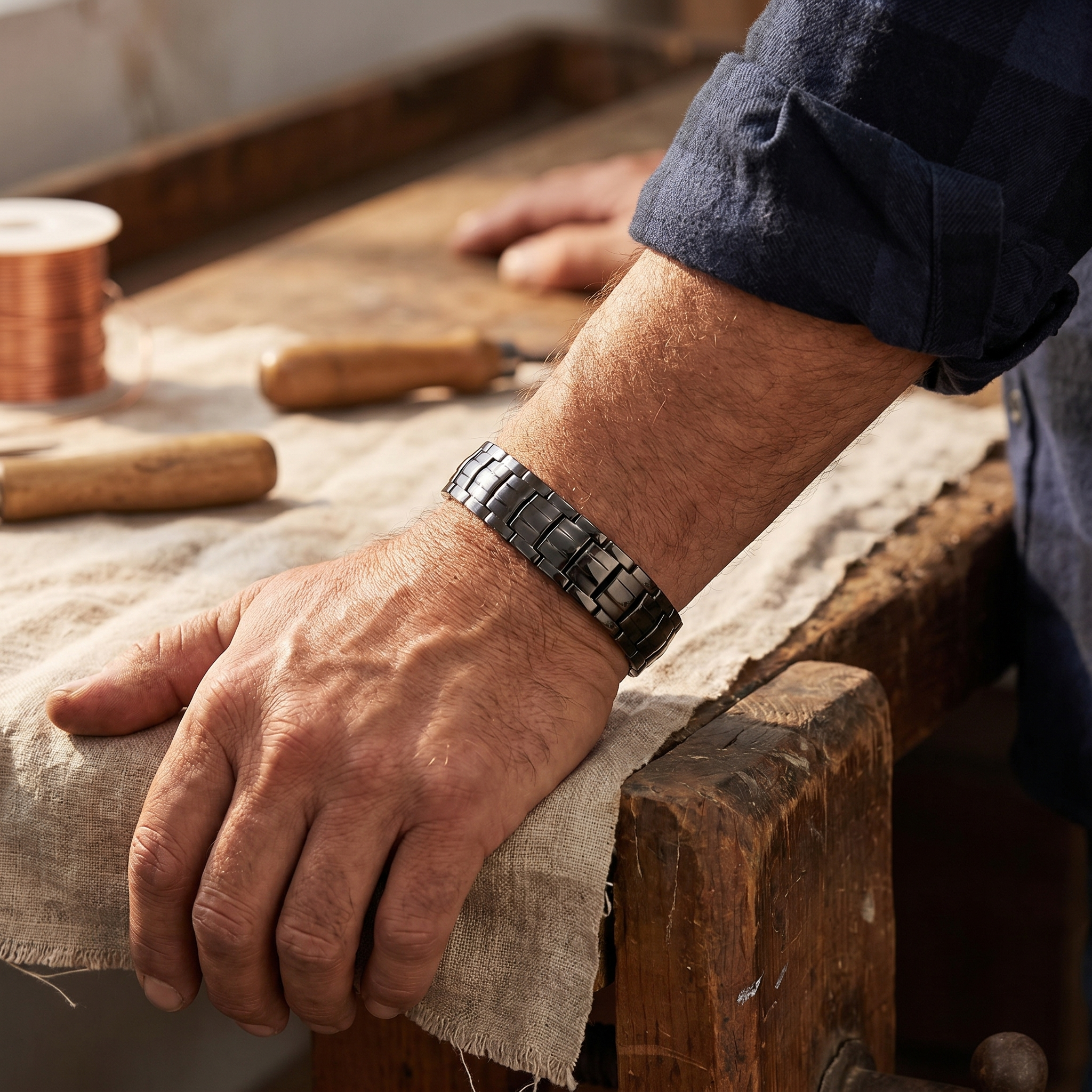 Maria's Ochre Men's Copper Bracelet
