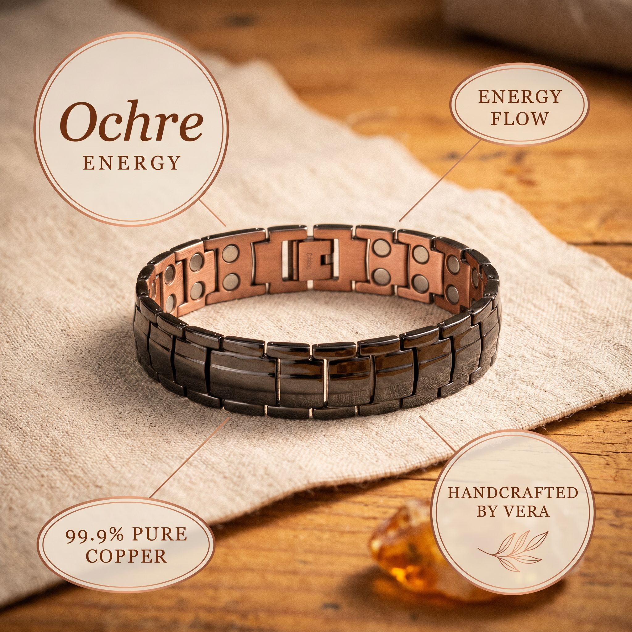 Maria's Ochre Men's Copper Bracelet