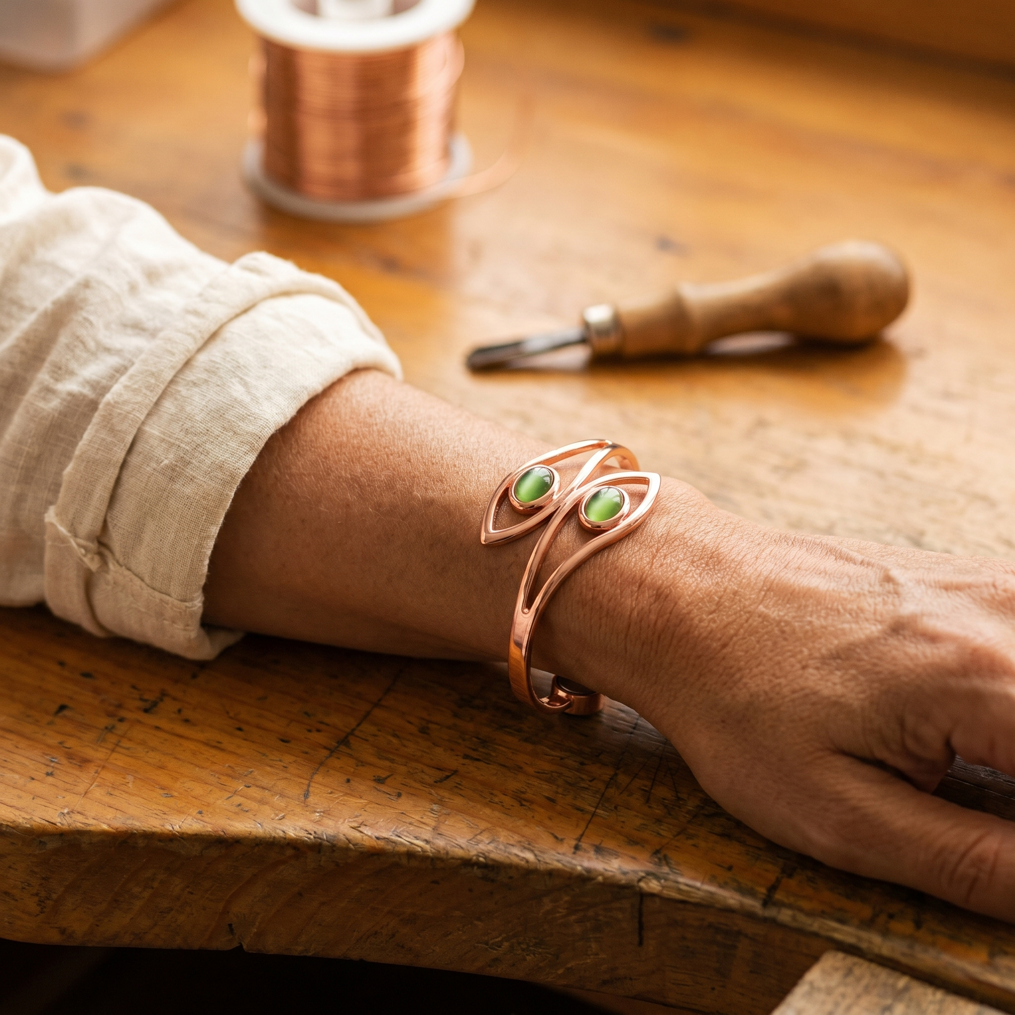 Maria's Opal Copper Bracelet