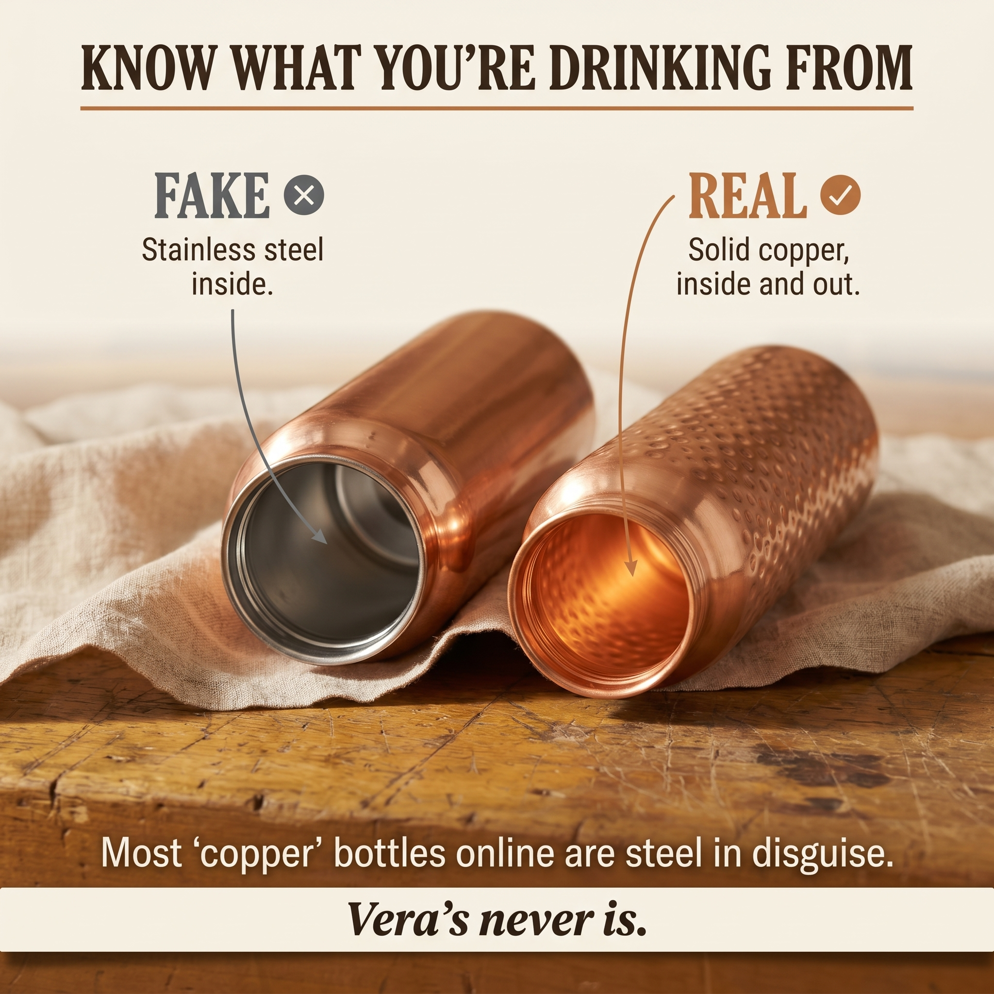 Maria's Pure Copper Water Bottle