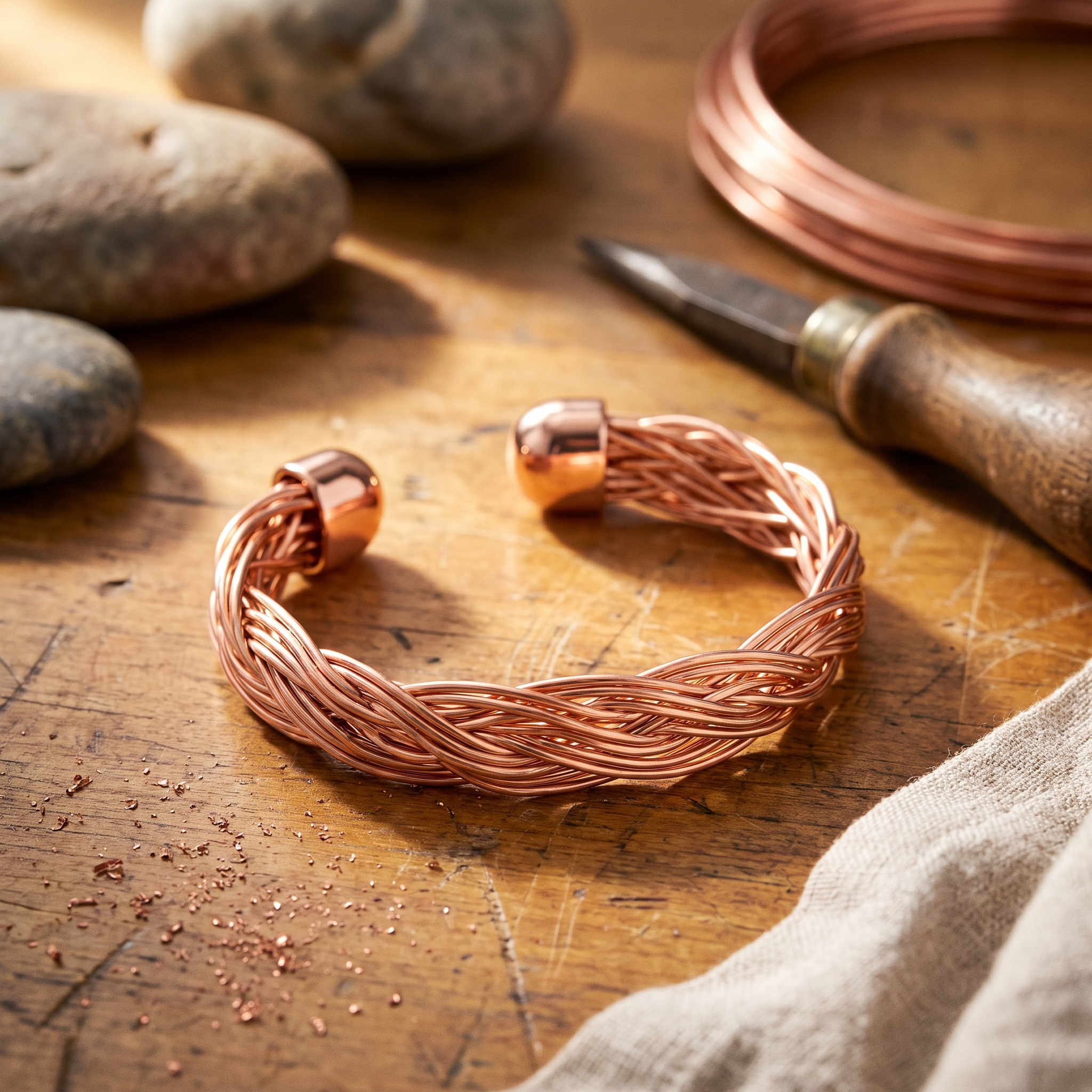 Maria's Elm Copper Cuff Bracelet
