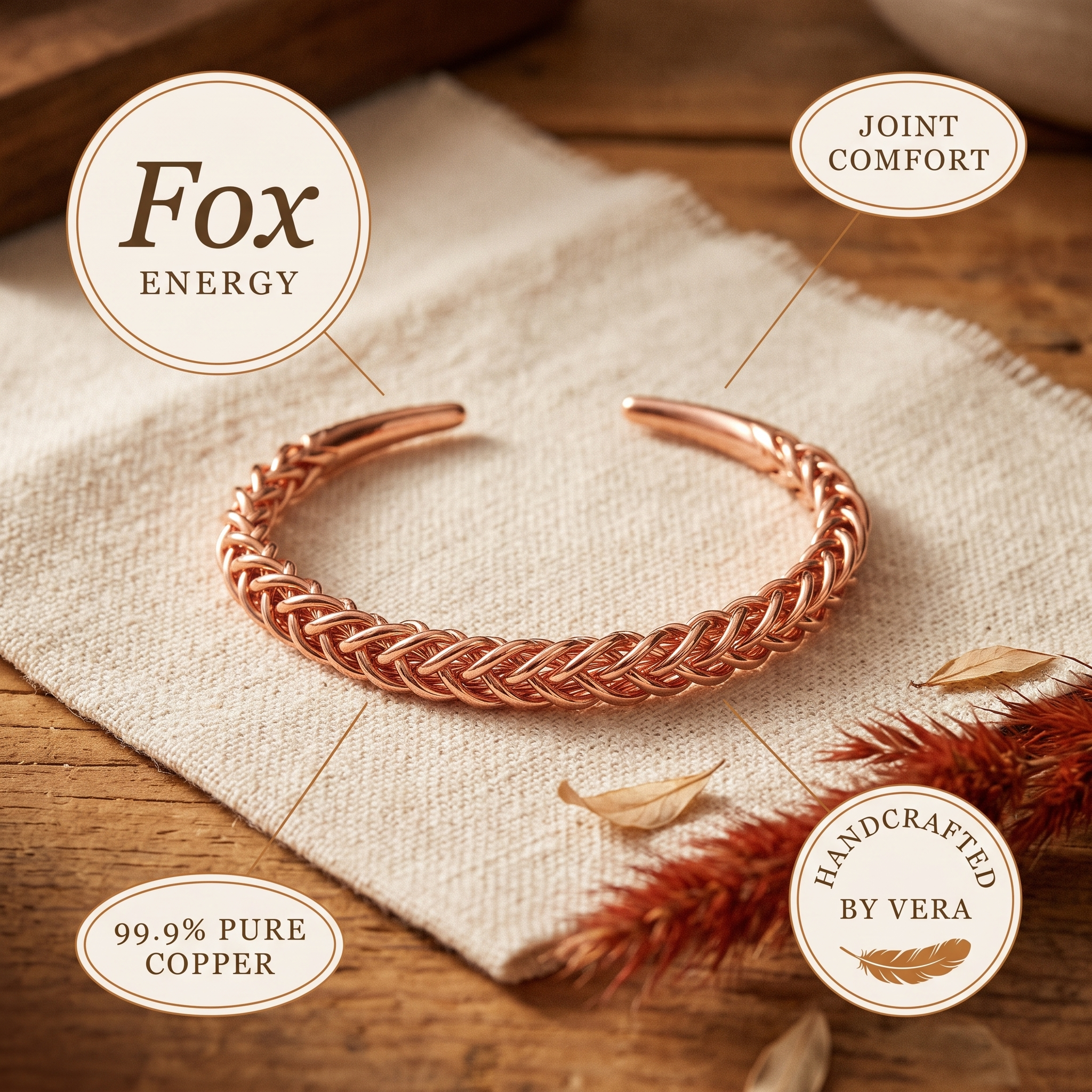 Maria's Fox Copper Bracelet