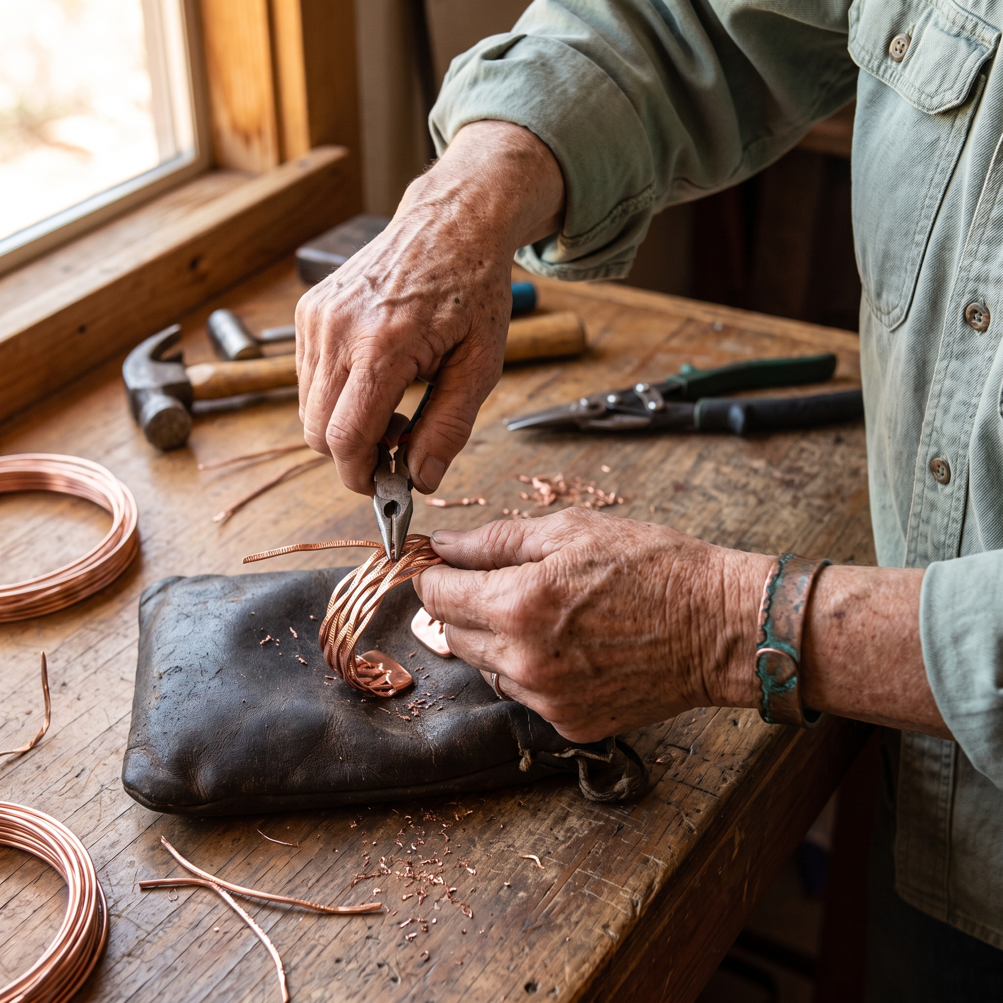 Maria's Wisp Copper Bracelet