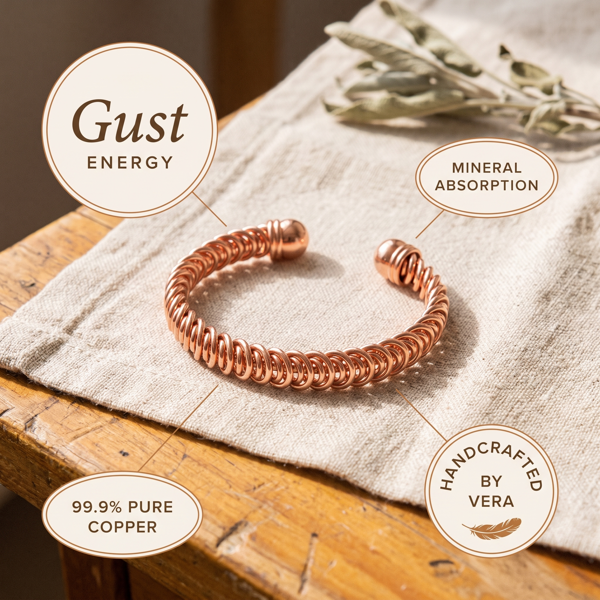 Maria's Gust Copper Bracelet