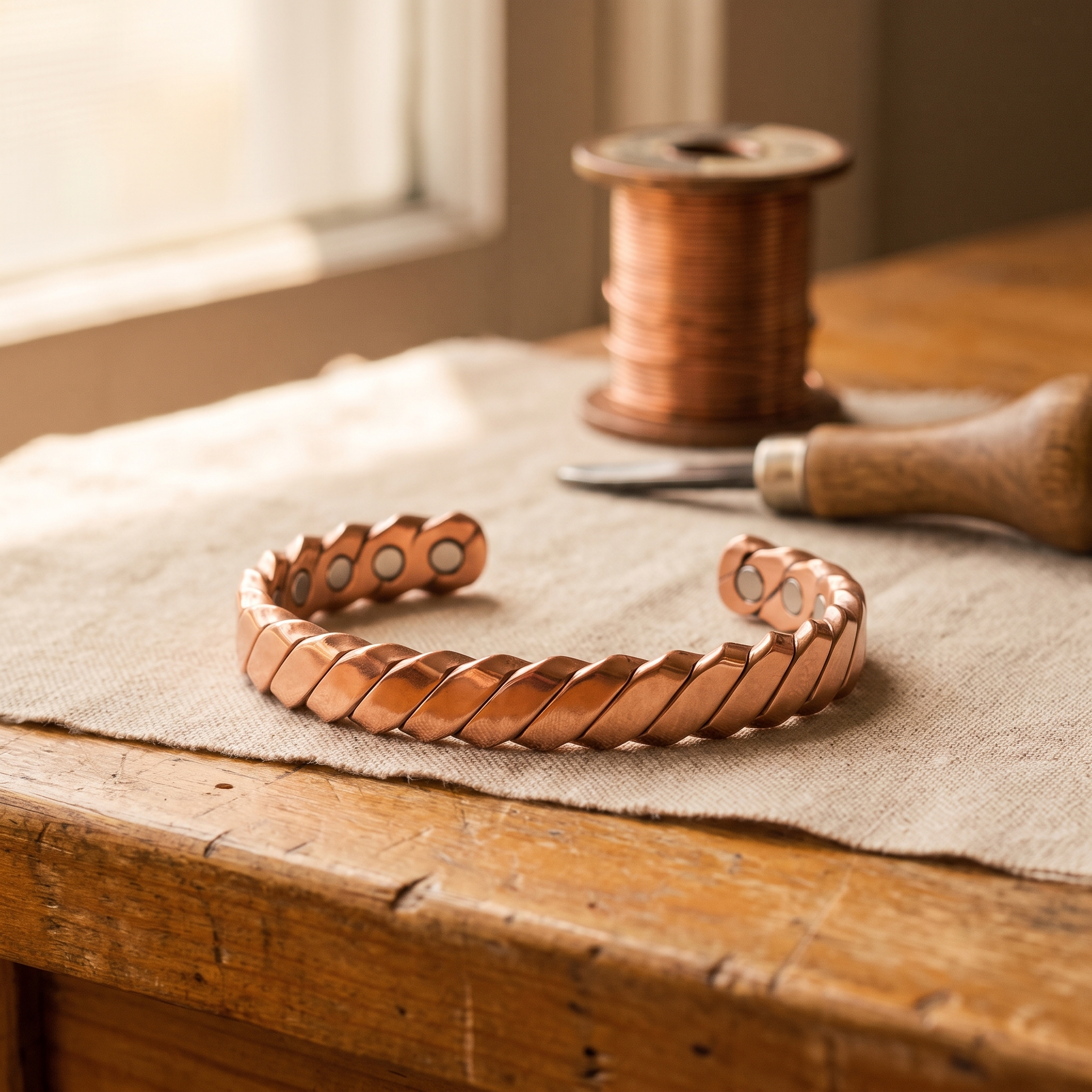 Maria's Moss Copper Bracelet