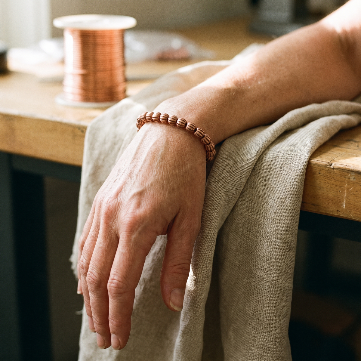 Maria's Bark Copper Bracelet