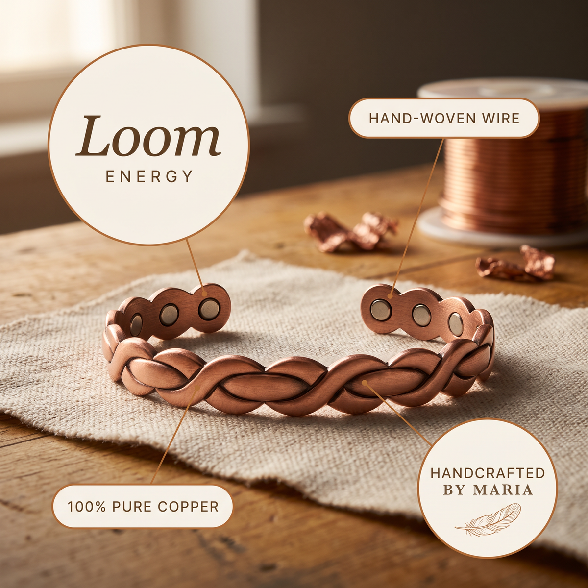 Maria's Loom Copper Bracelet