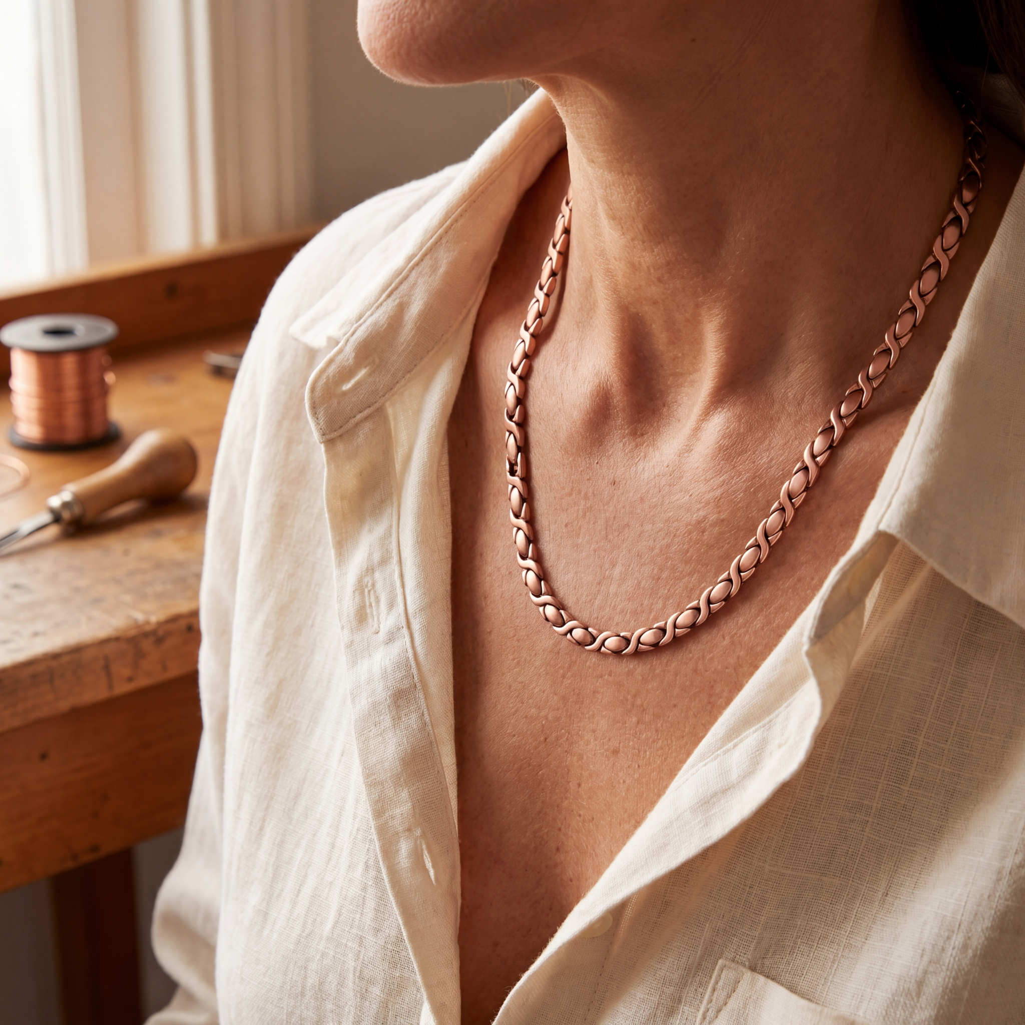 Maria's Cedar Copper Necklace