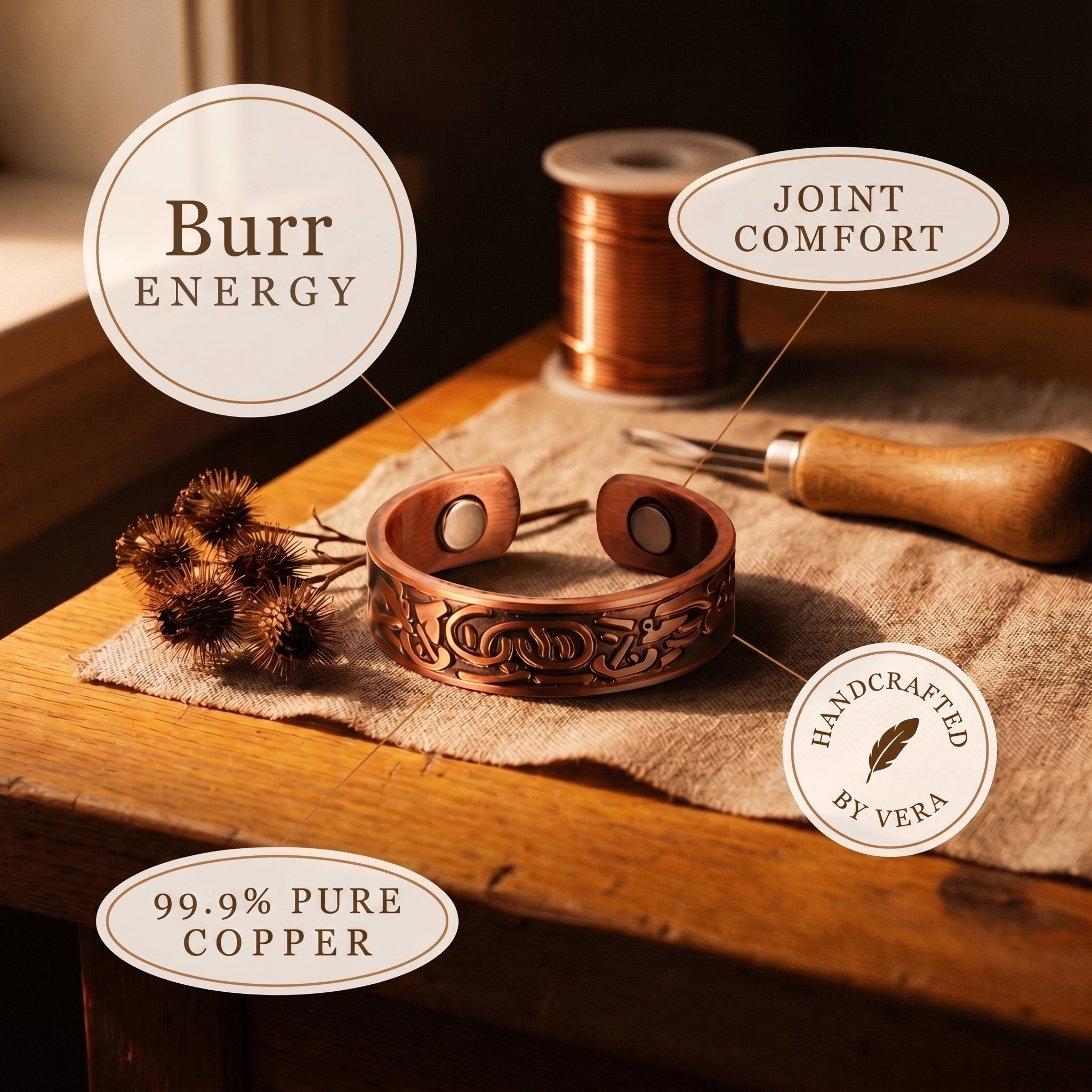Maria's Burr Copper Ring