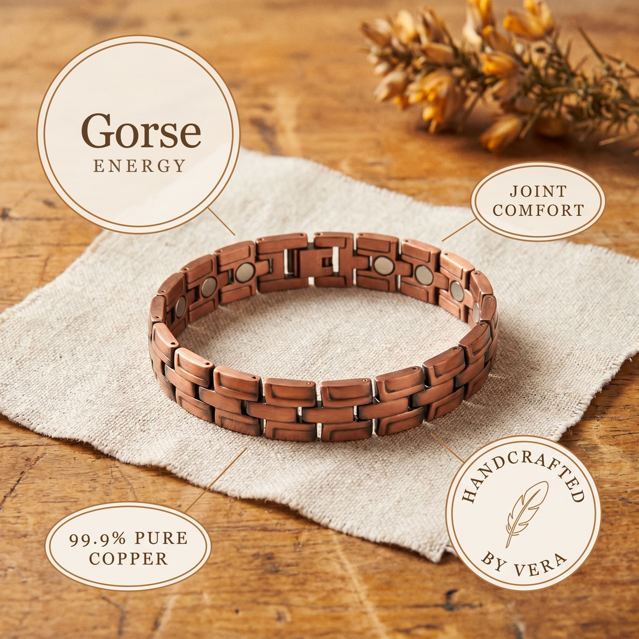 Maria's Gorse Men's Copper Bracelet