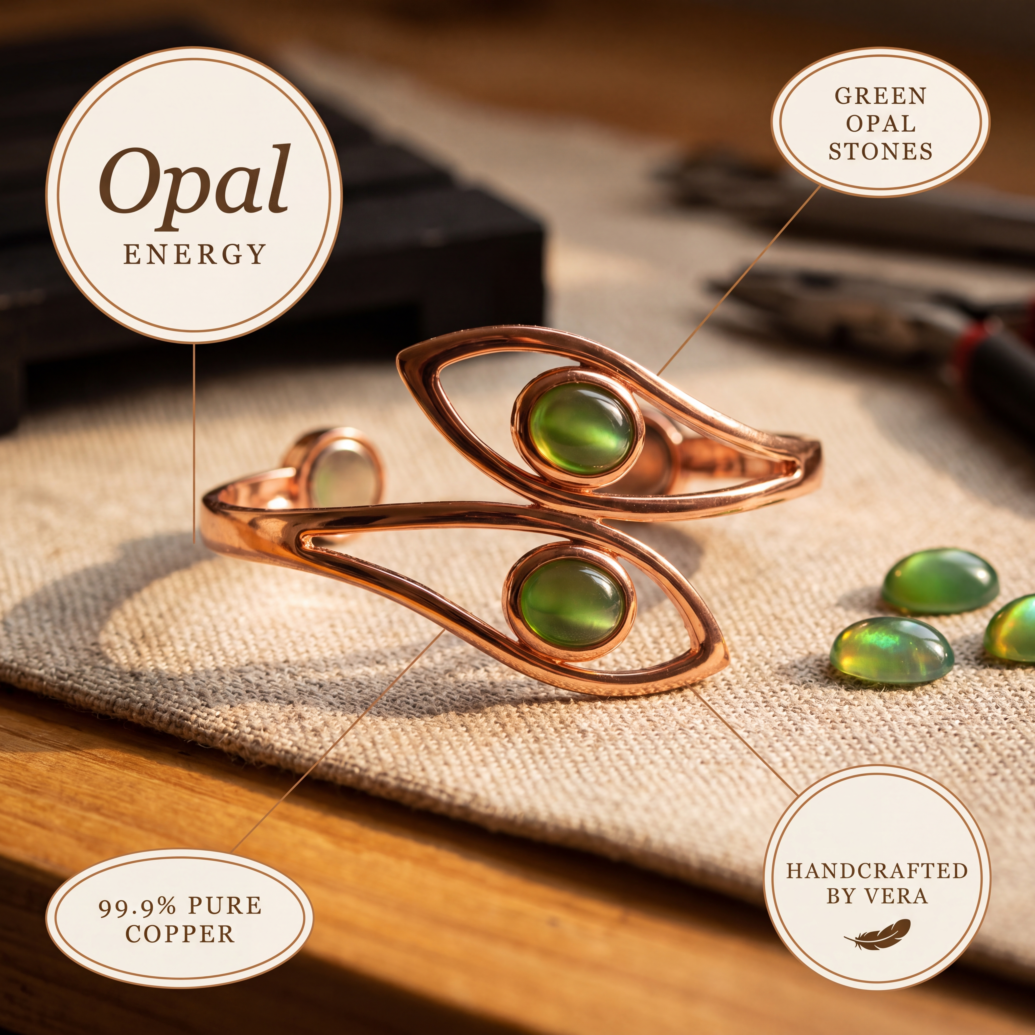 Maria's Opal Copper Bracelet