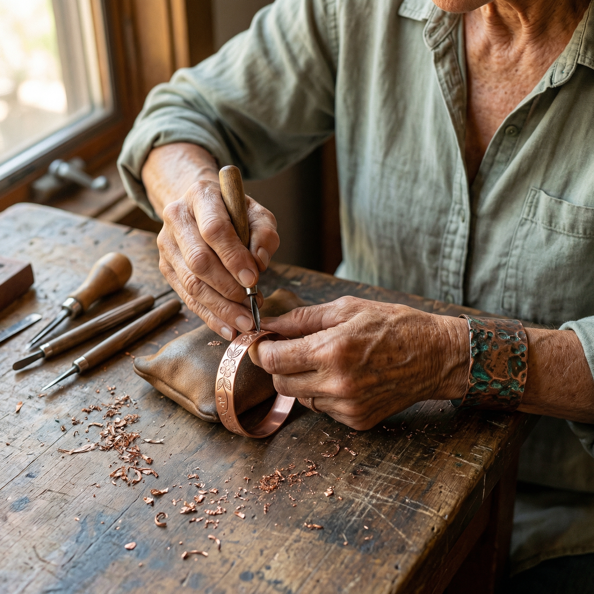 Maria's Bloom Copper Bracelet
