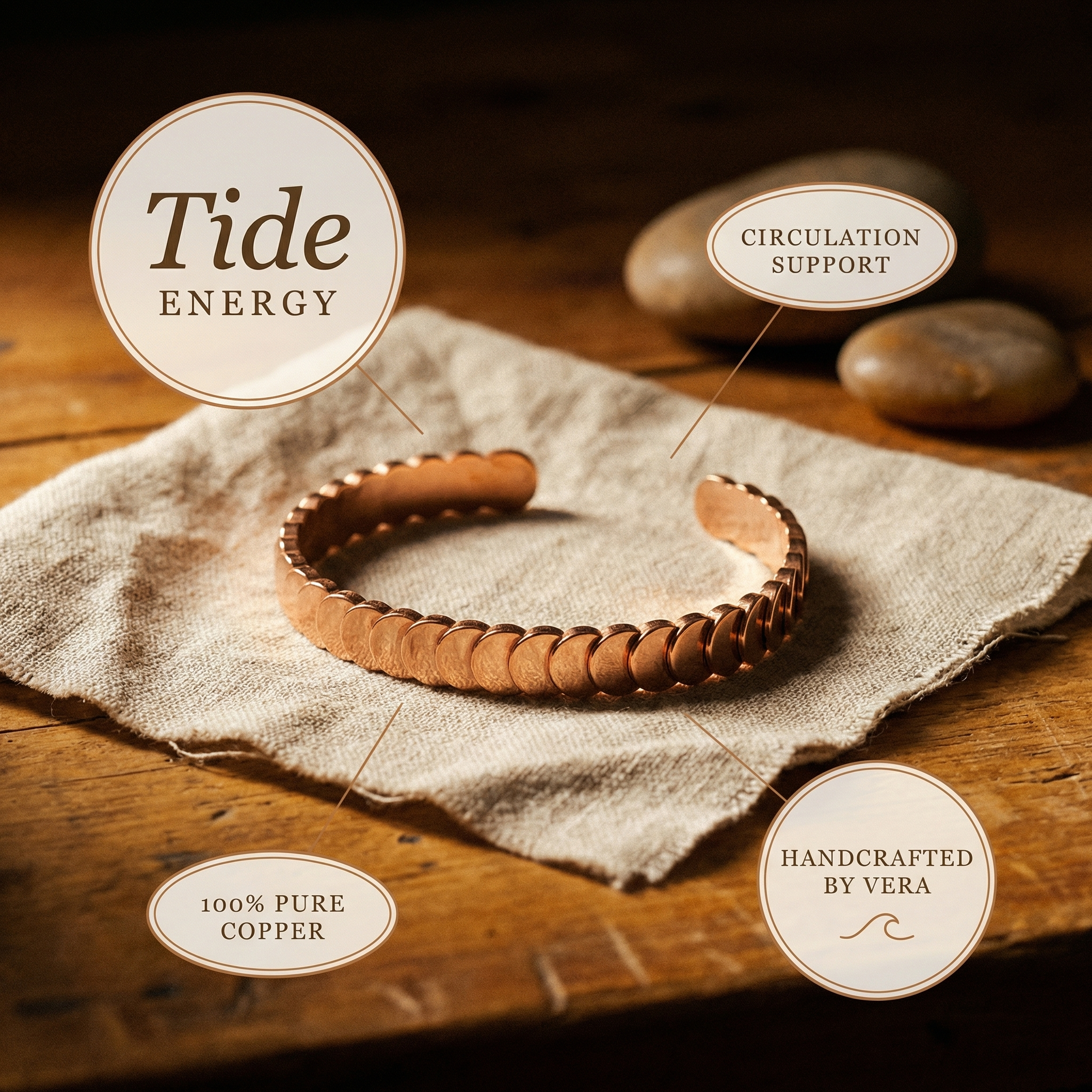 Maria's Tide Copper Bracelet