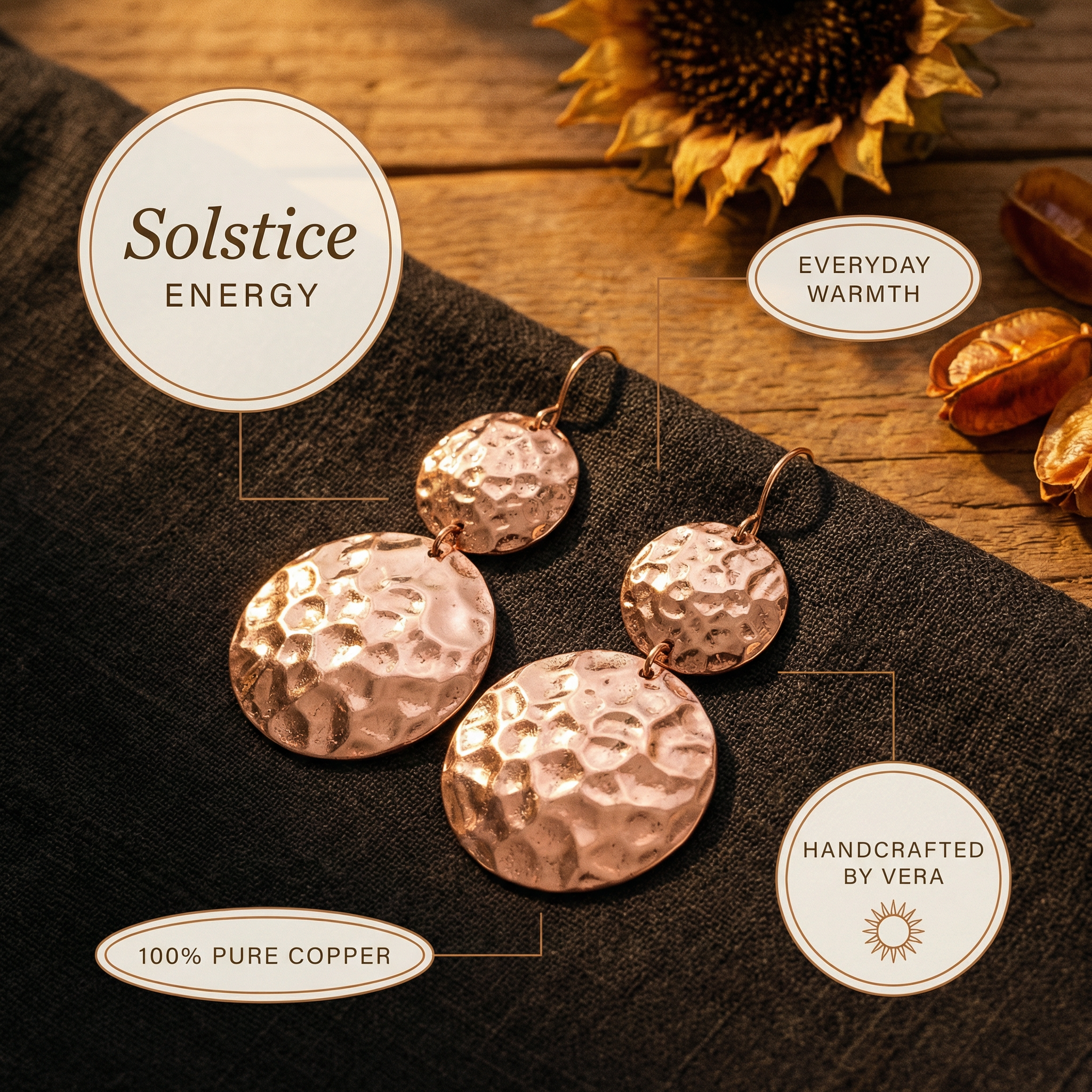 Maria's Solstice Copper Earrings