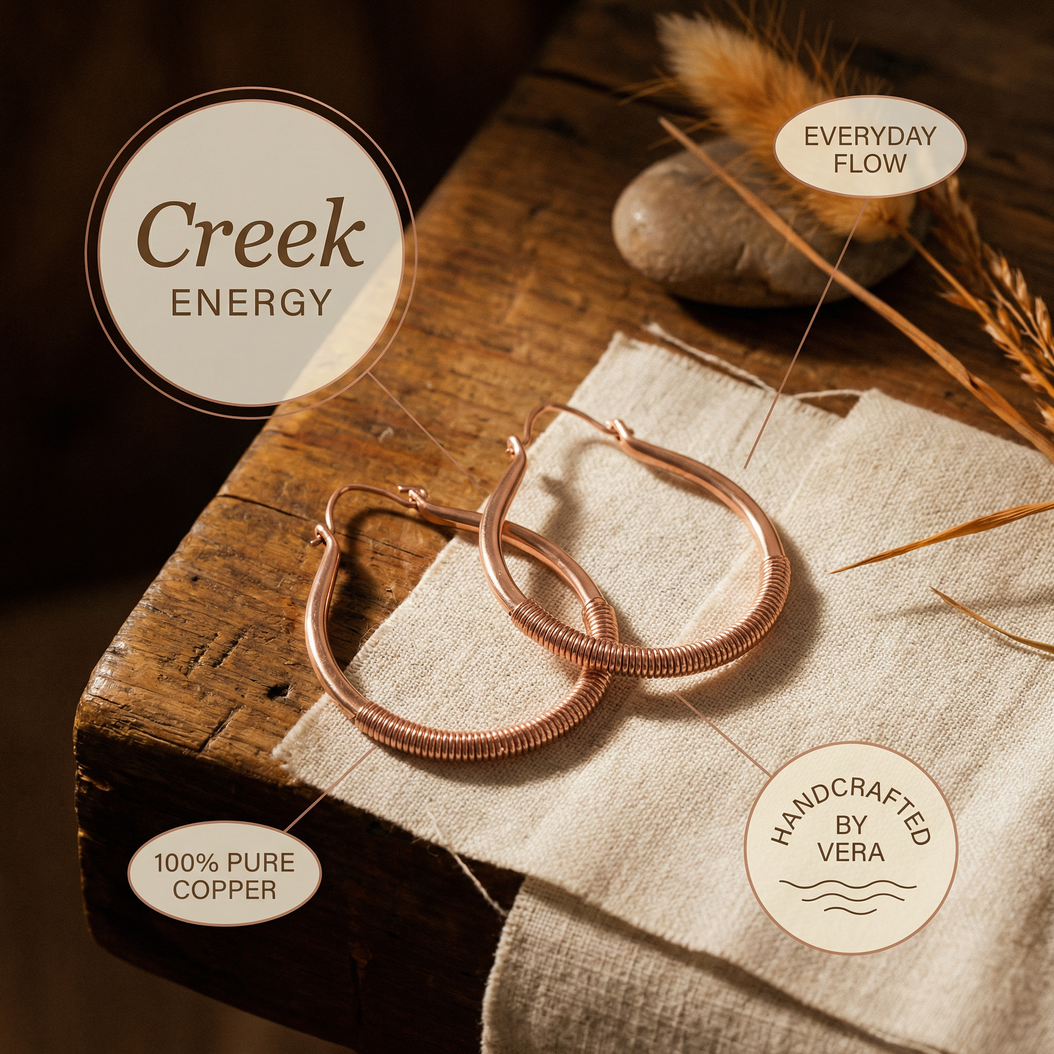Maria's Creek Copper Earrings