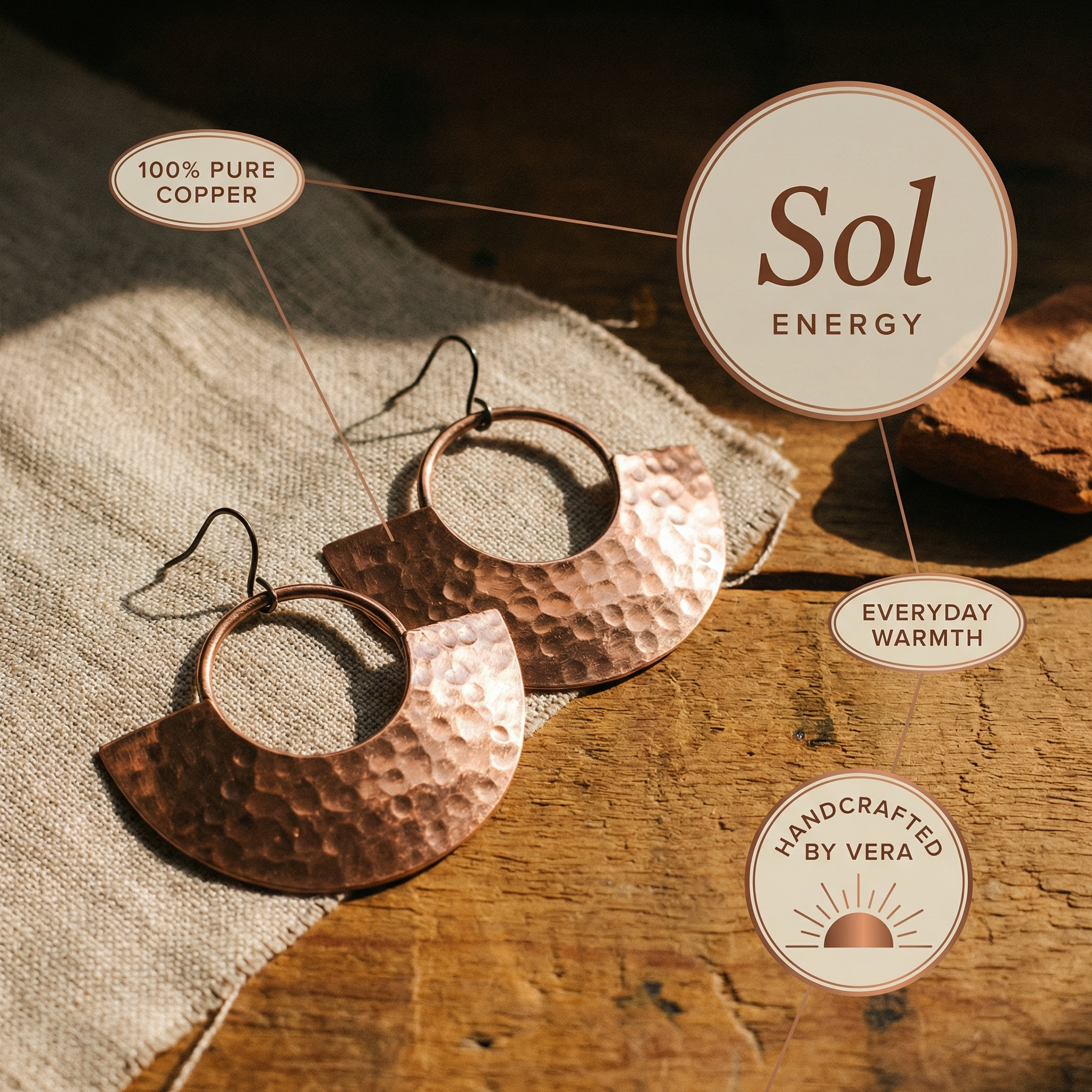 Maria's Sol Copper Earrings
