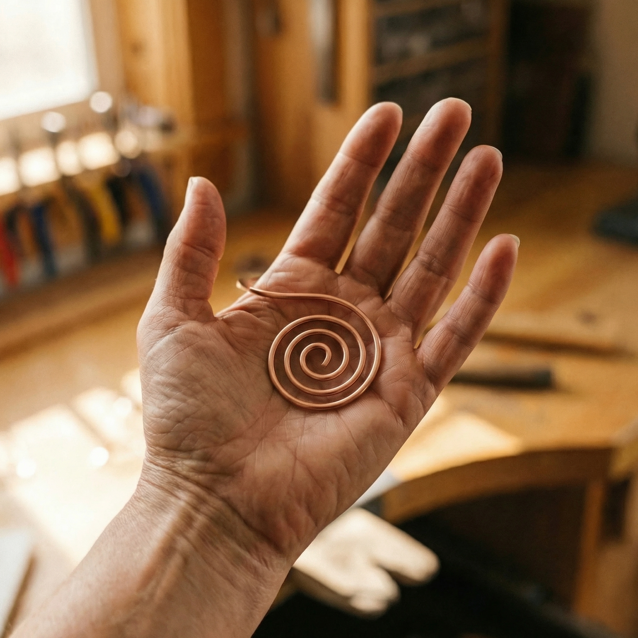 Maria's Flow Copper Hand Spiral
