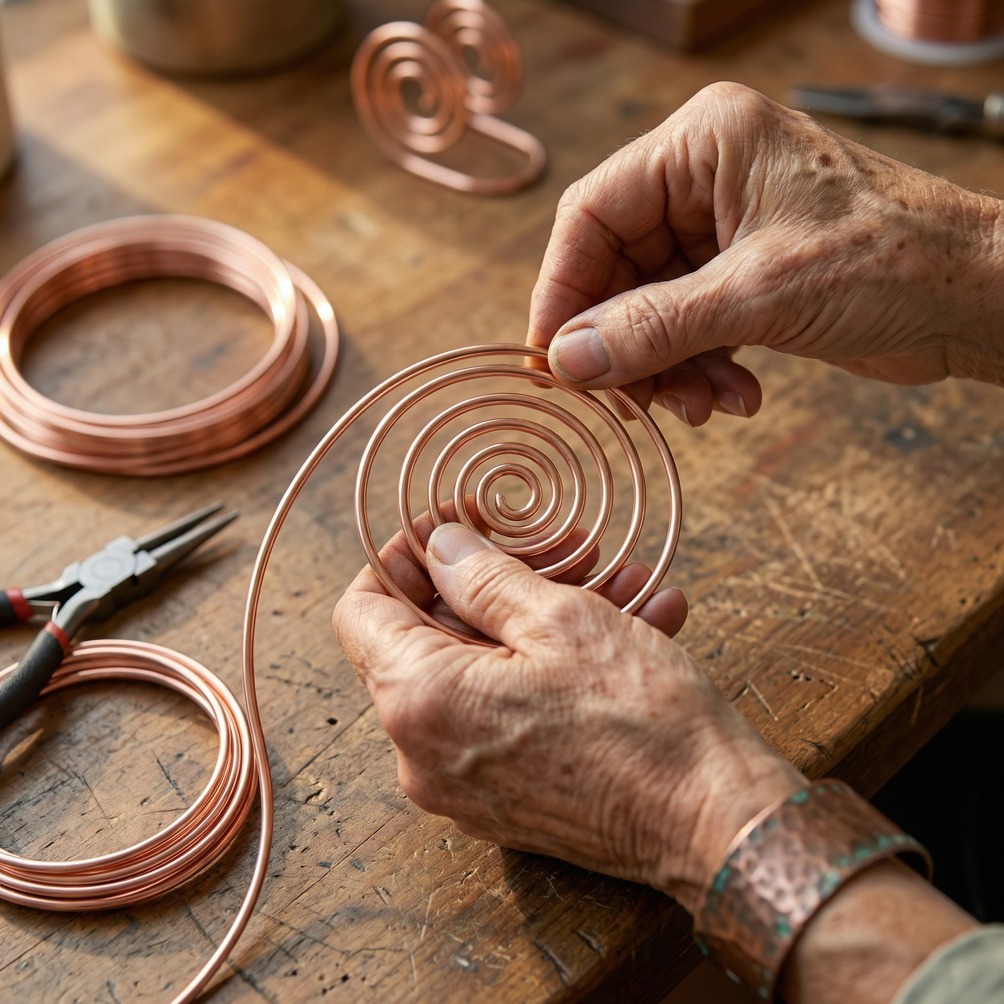 Maria's Flow Copper Hand Spiral