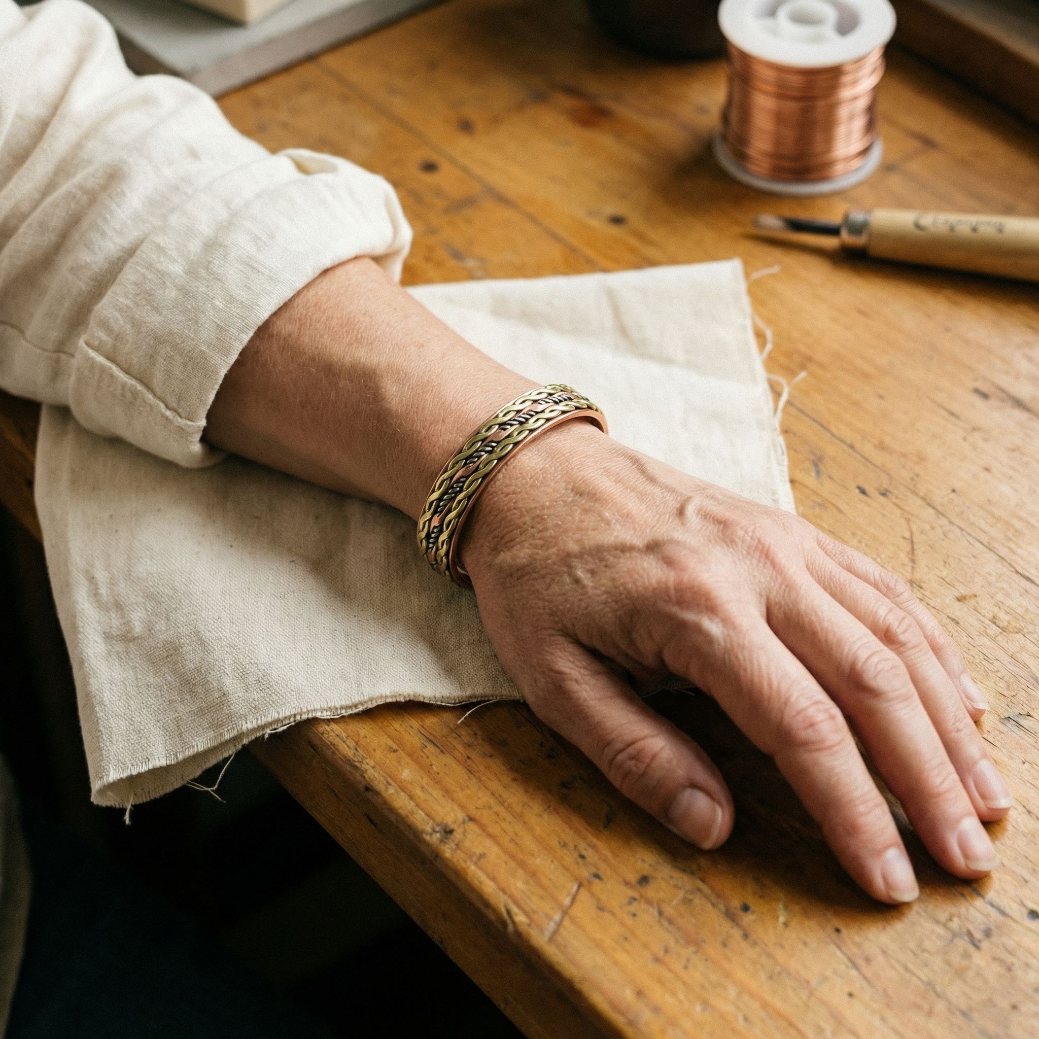 Maria's Weave Copper Bracelet