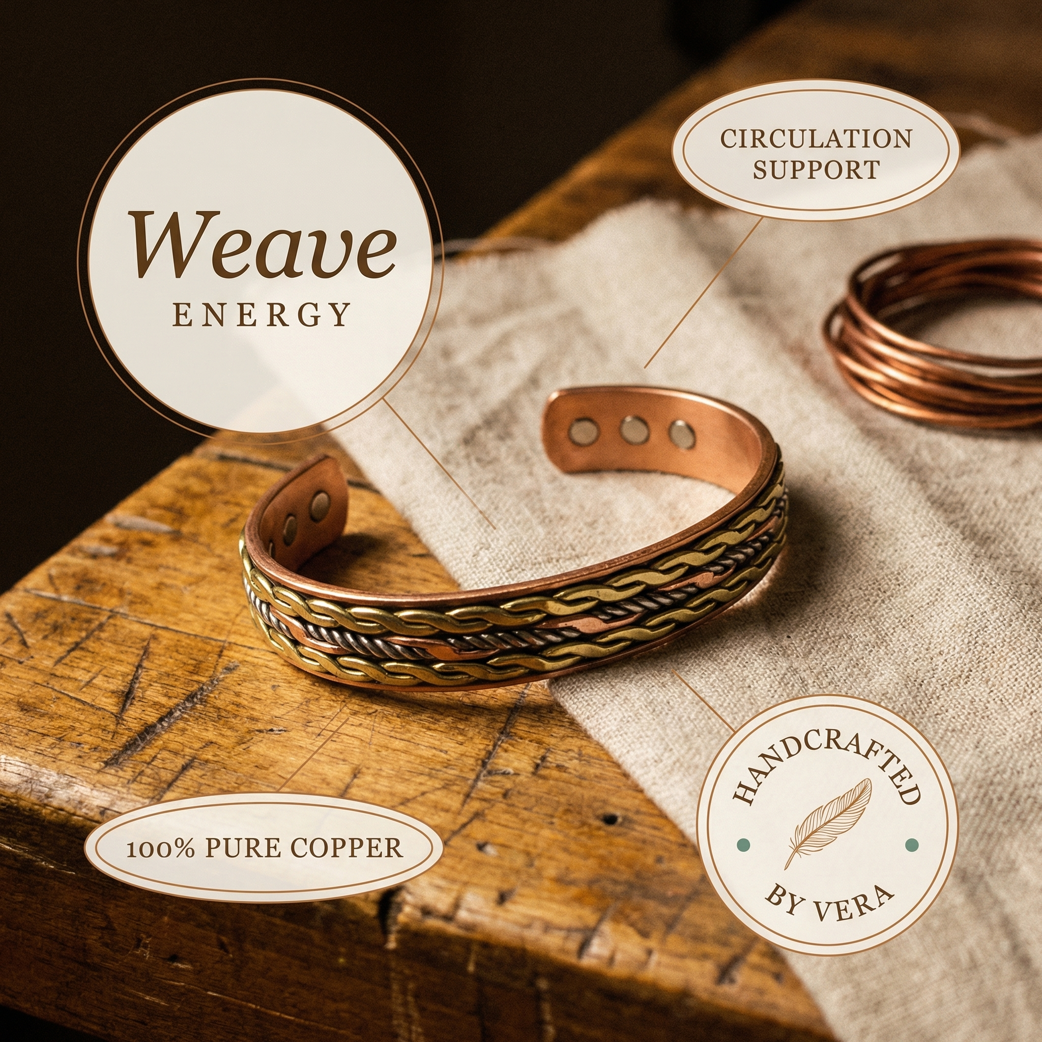 Maria's Weave Copper Bracelet