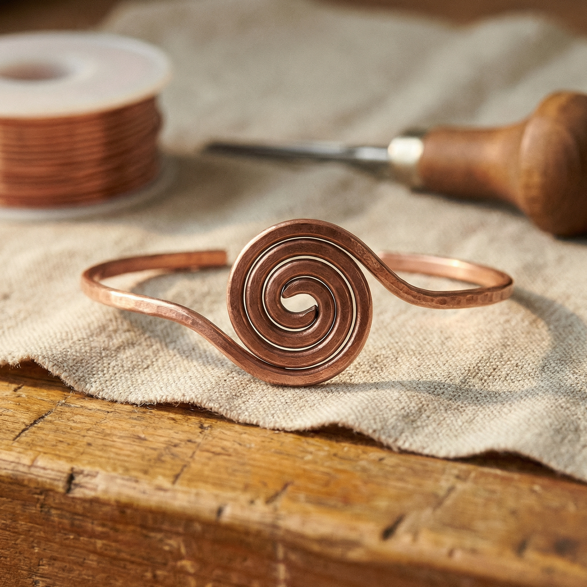 Maria's Coil Copper Anklet