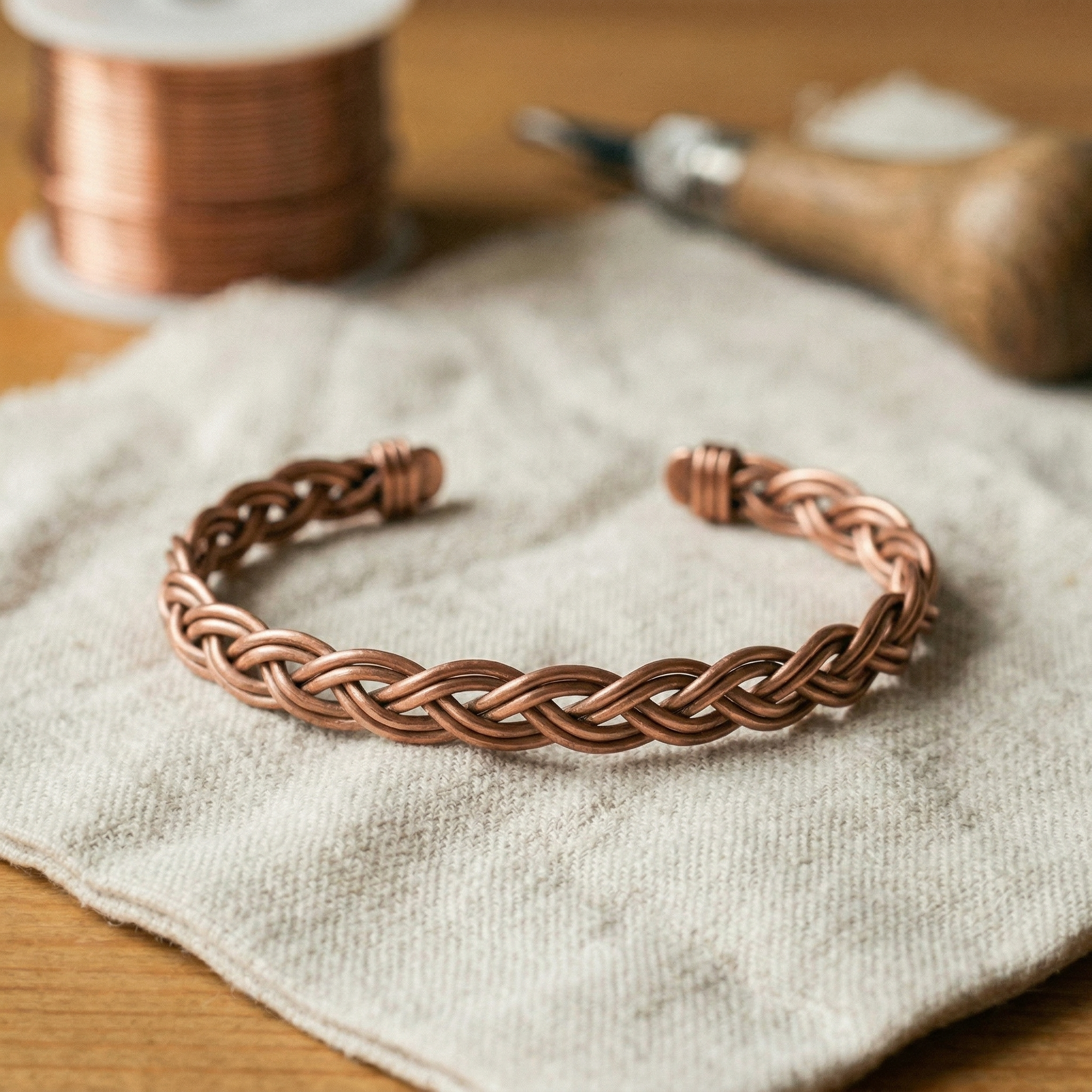 Maria's Reed Copper Anklet