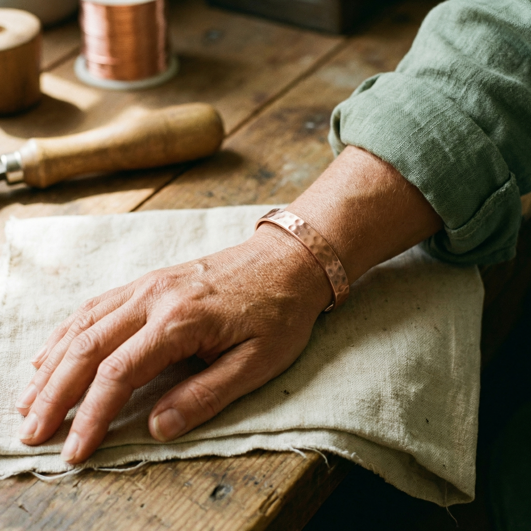 Maria's Lodestone Copper Bracelet