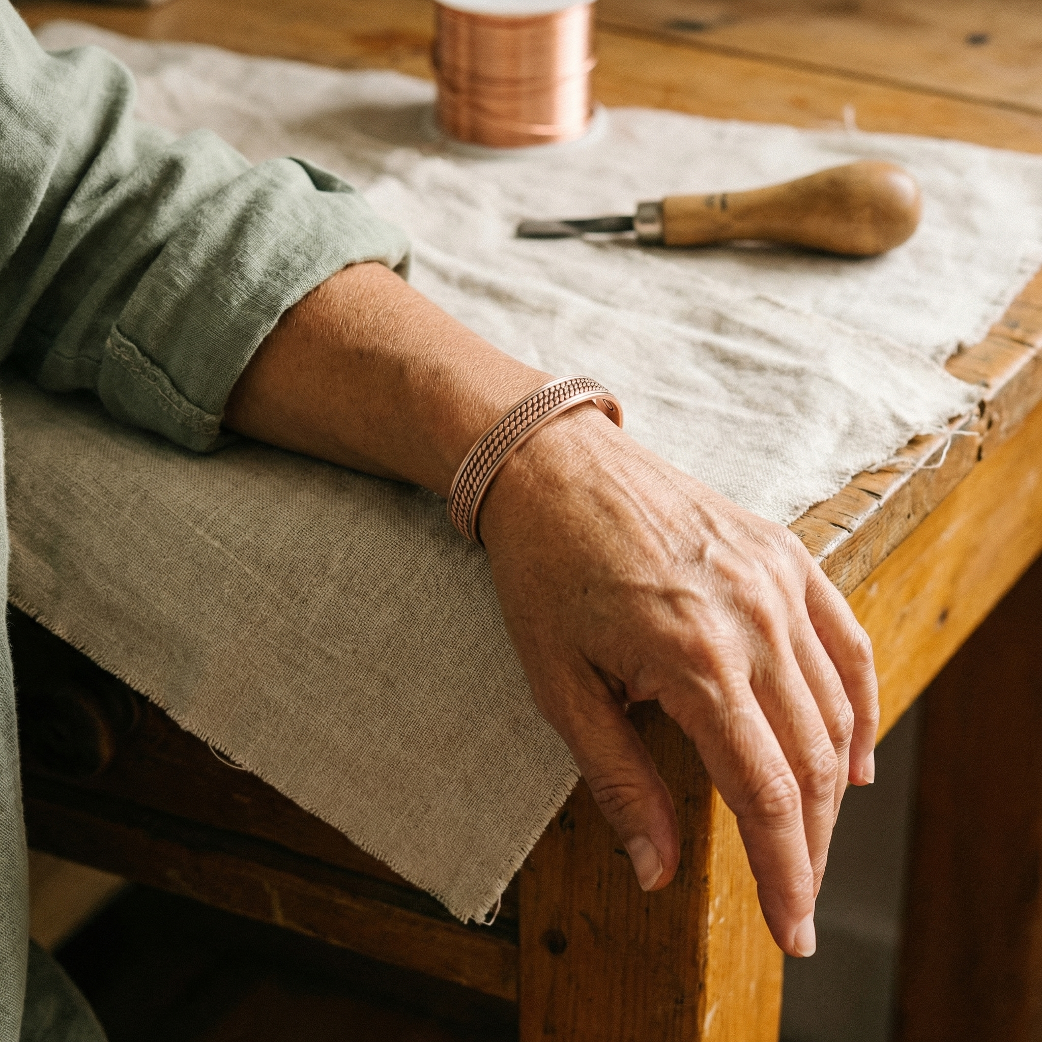 Maria's Wave Copper Bracelet