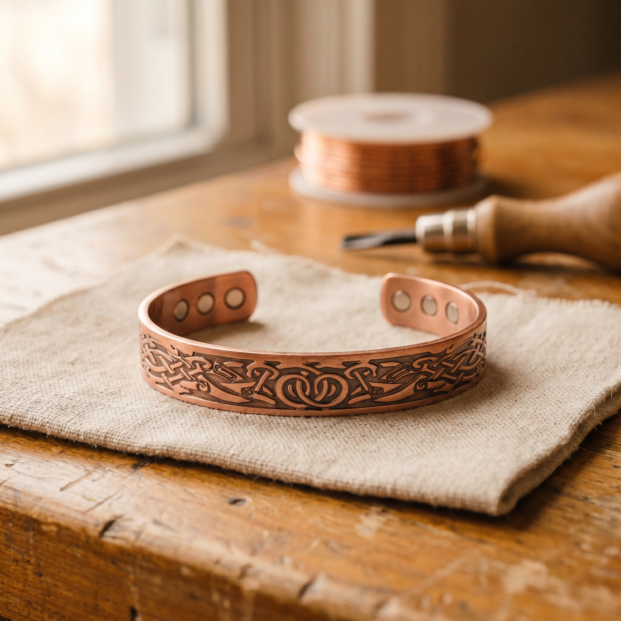 Maria's Moss Copper Bracelet