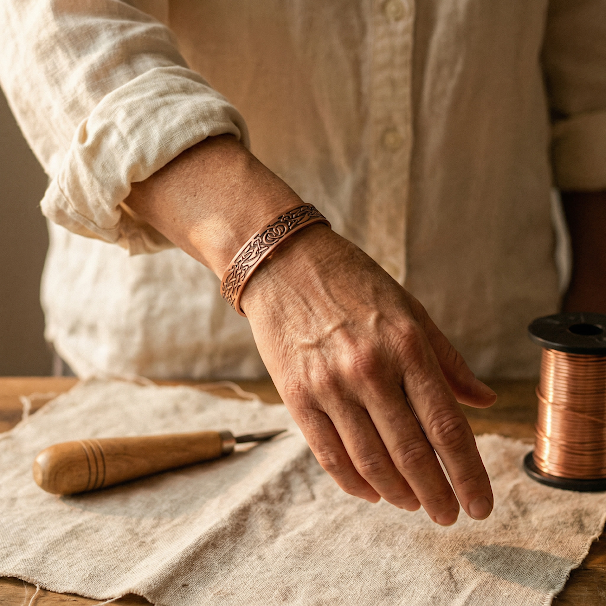 Maria's Moss Copper Bracelet