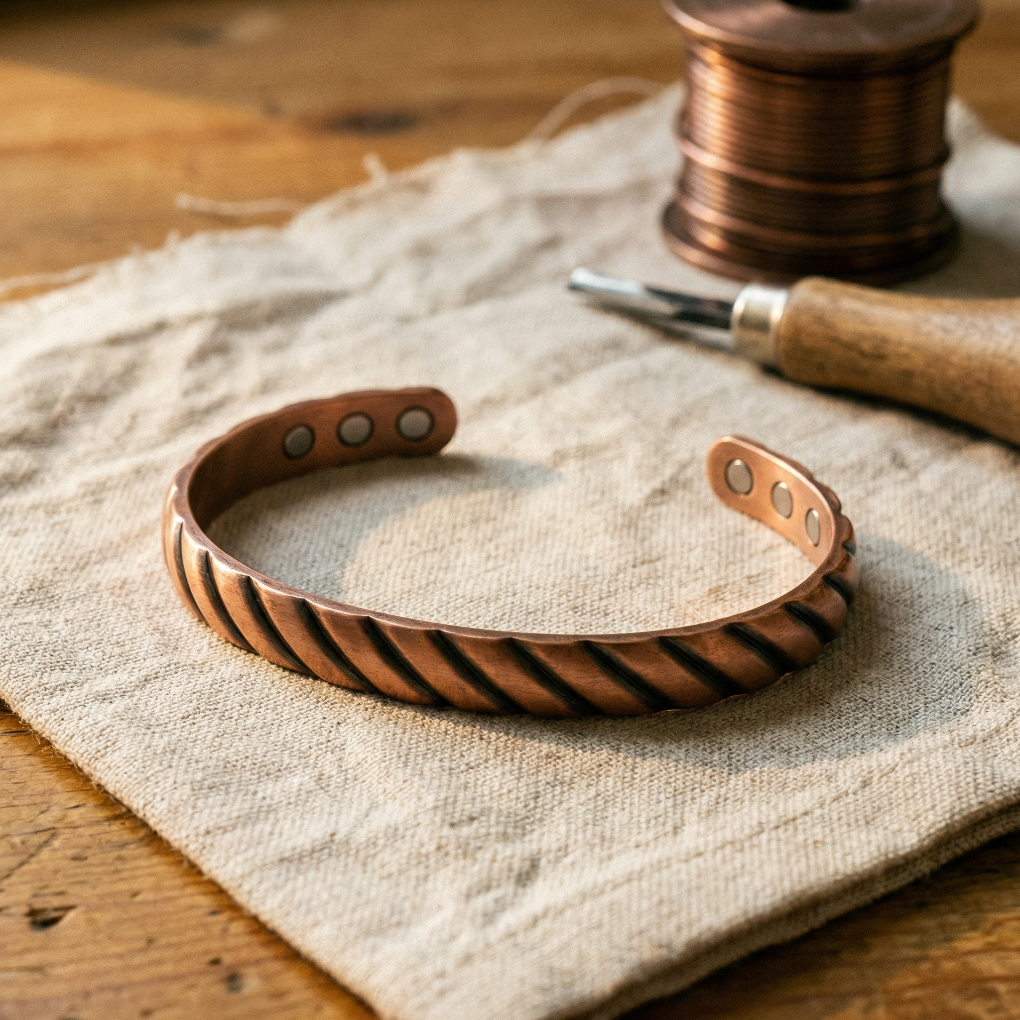 Maria's Thorn Copper Bracelet