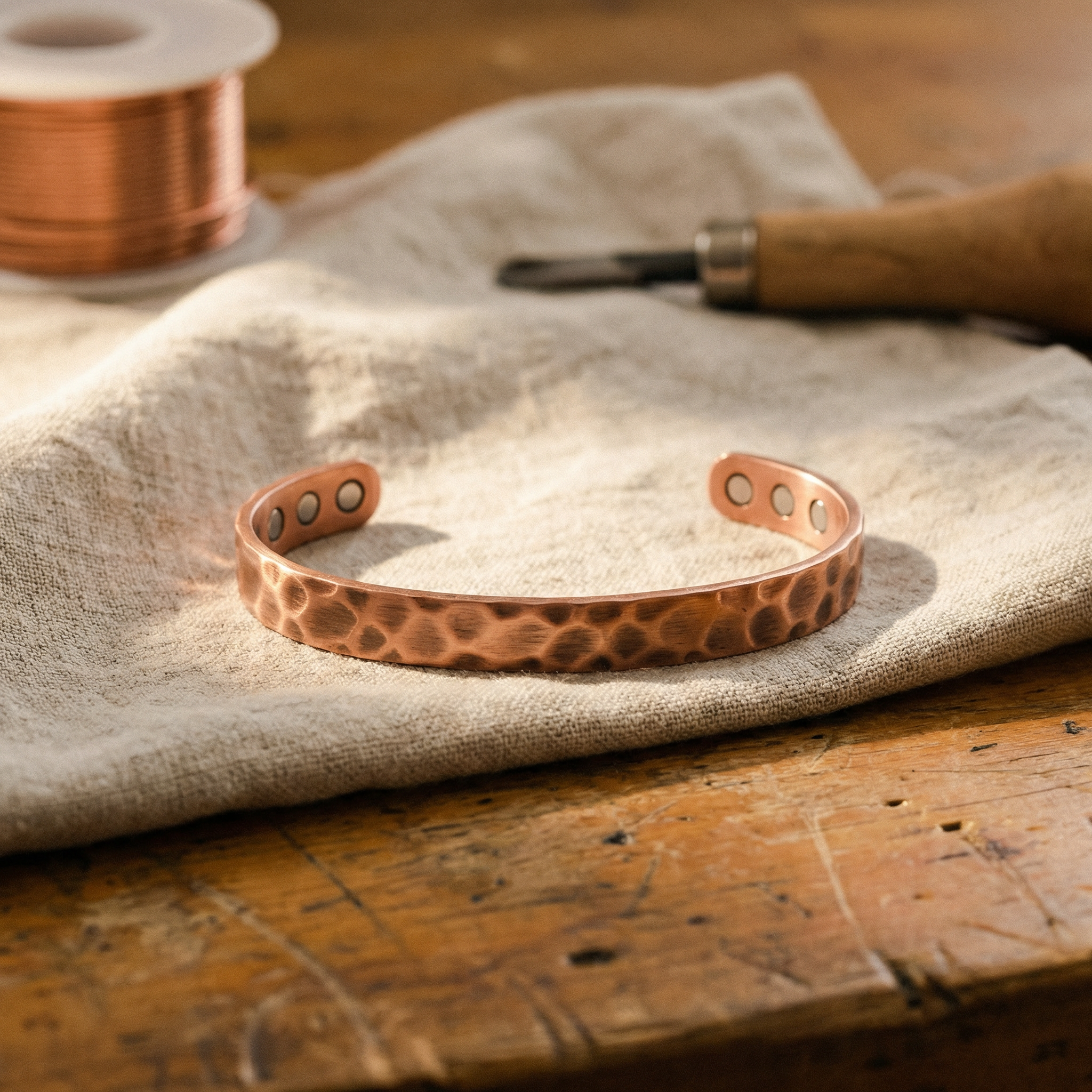 Maria's Furrow Copper Bracelet
