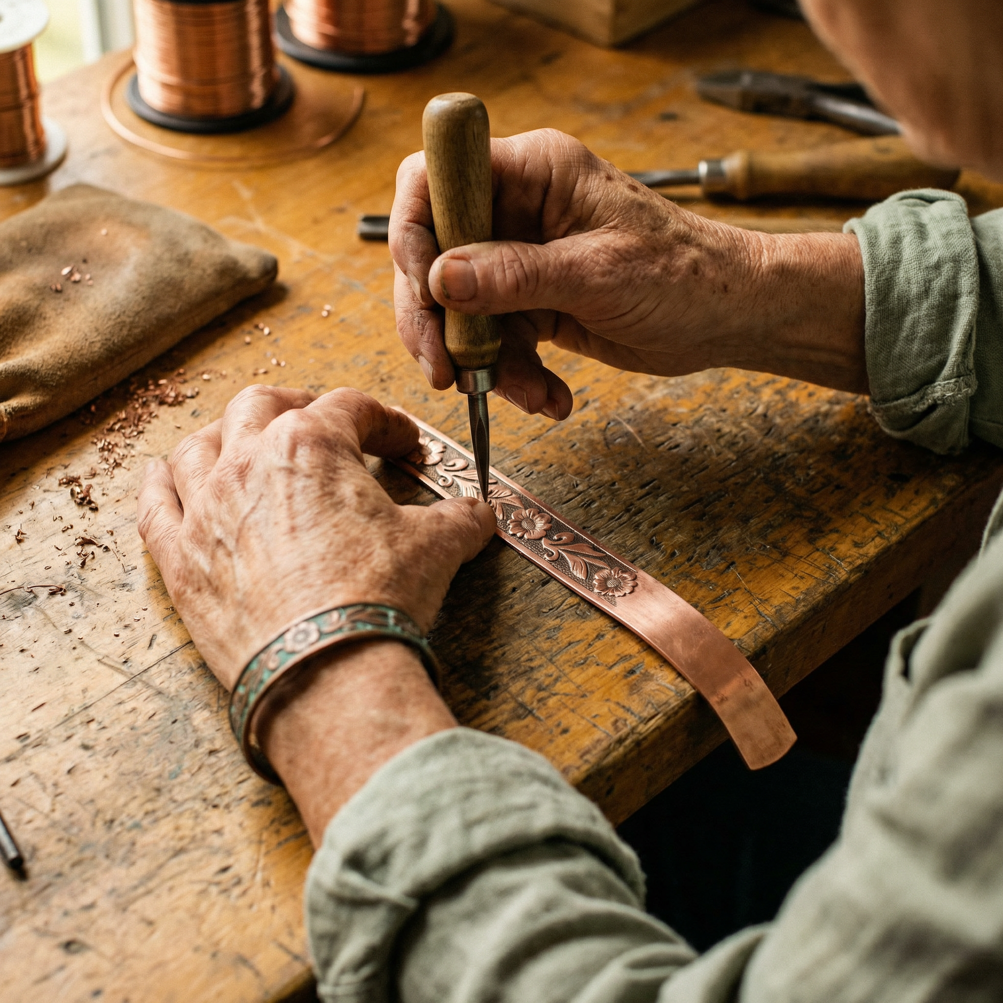 Maria's Vine Copper Bracelet